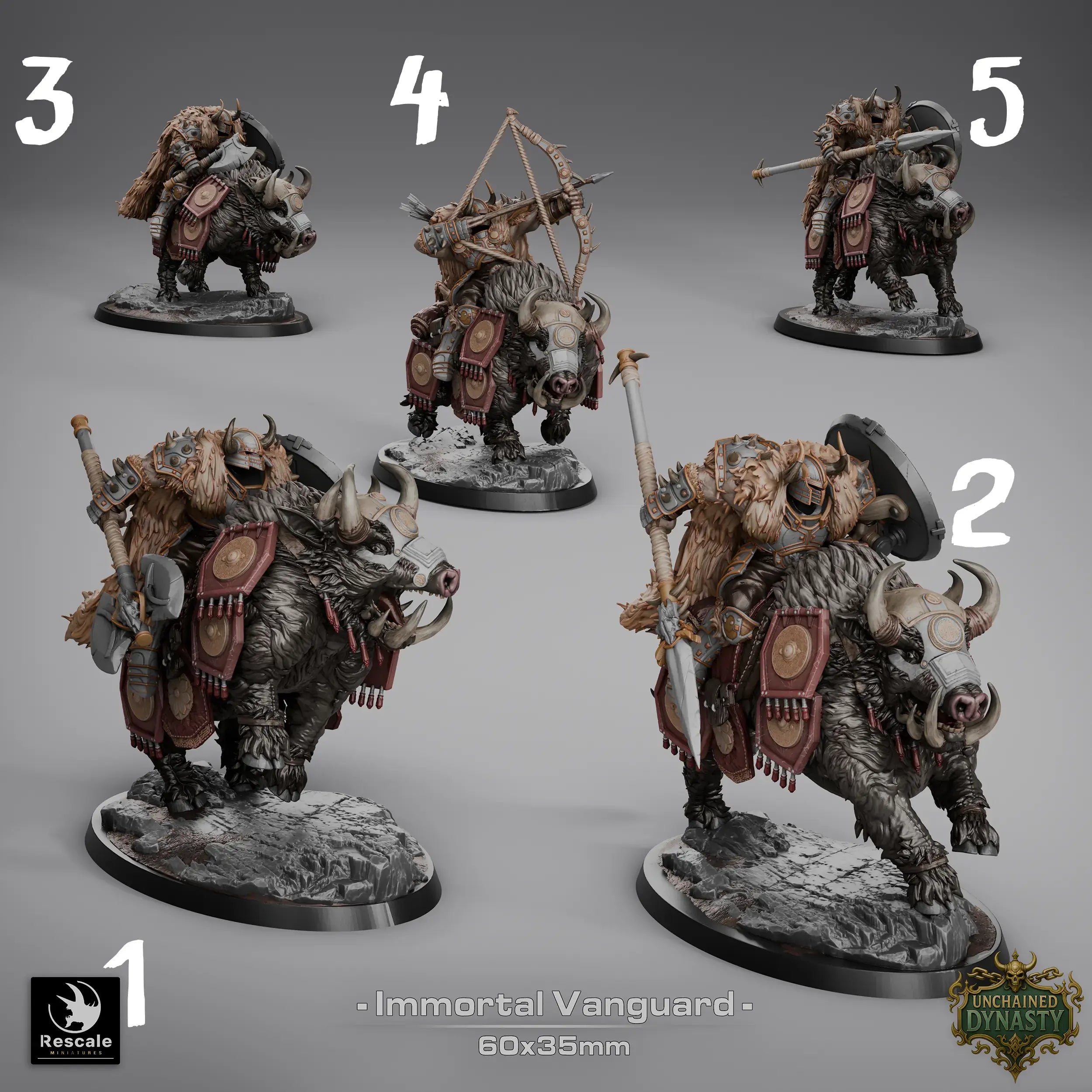 Fantasy Creature Immortal Vanguard miniature by Qumi, 32mm rescale tabletop mini for wargaming and RPG adventures.