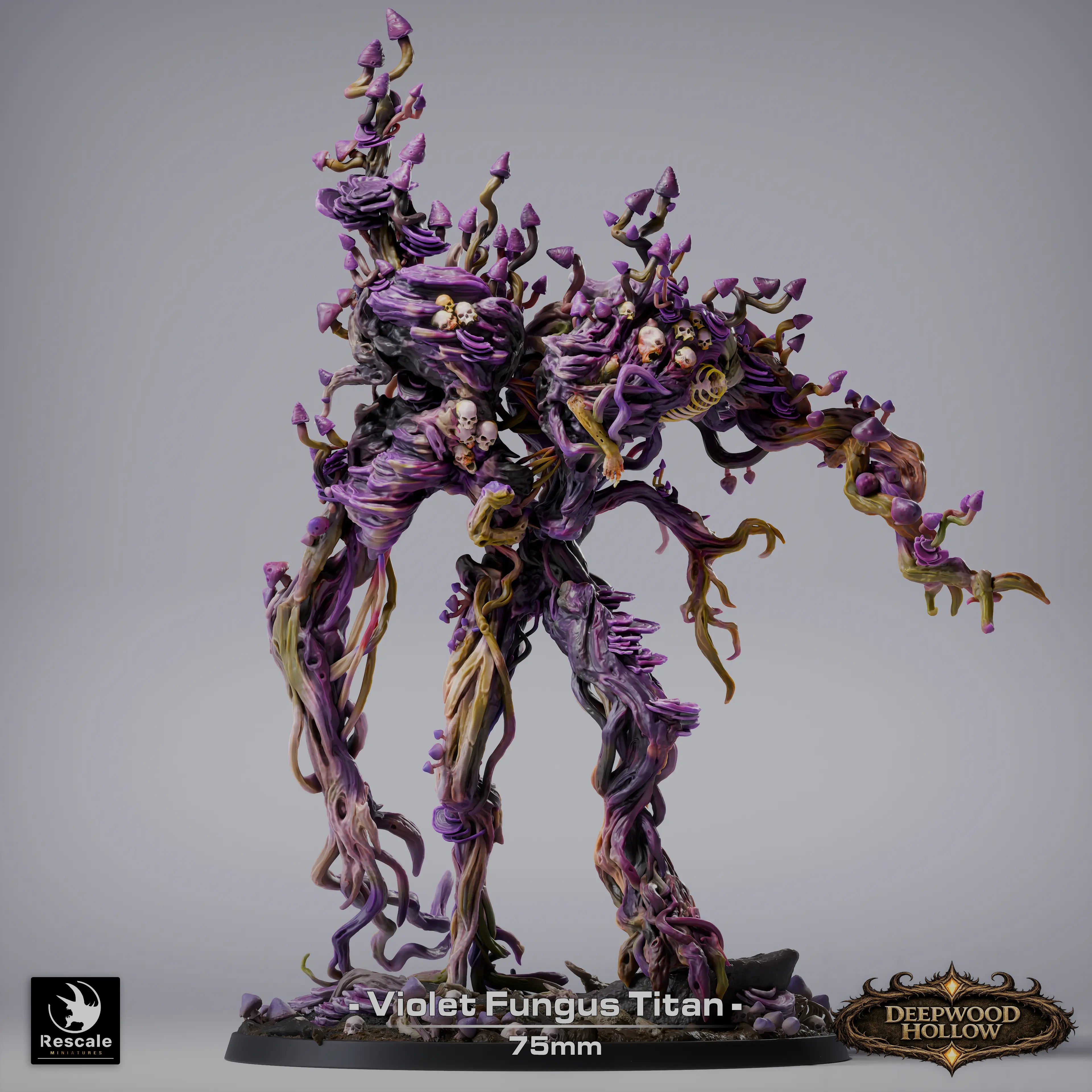 Violet Fungus Titan resin miniature by Qumi, fantasy creature for tabletop RPG and wargaming, detailed sculpt and rescale miniature figure.