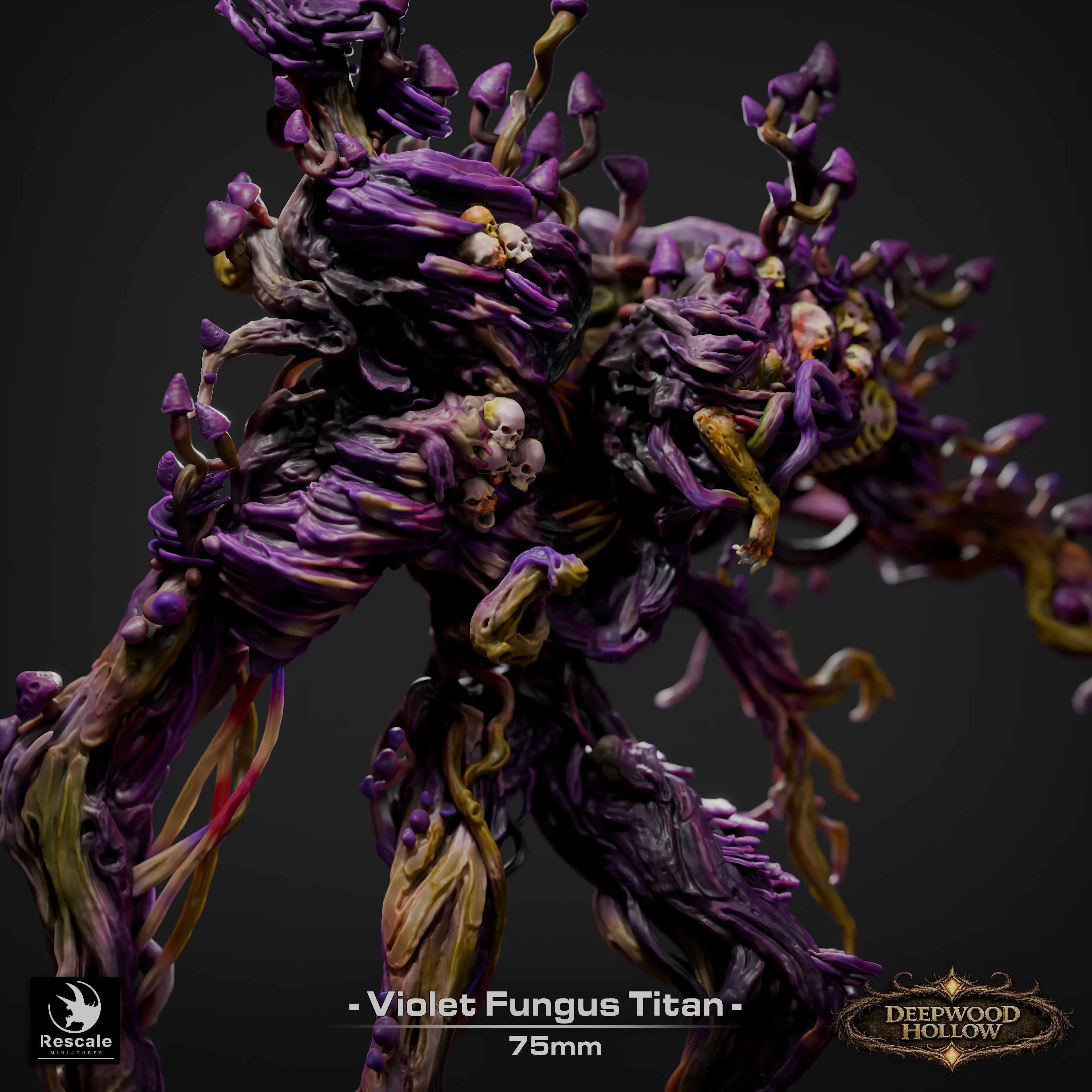 Violet Fungus Titan resin miniature from Qumi's fantasy creature collection, detailed tabletop wargaming mini for RPG games