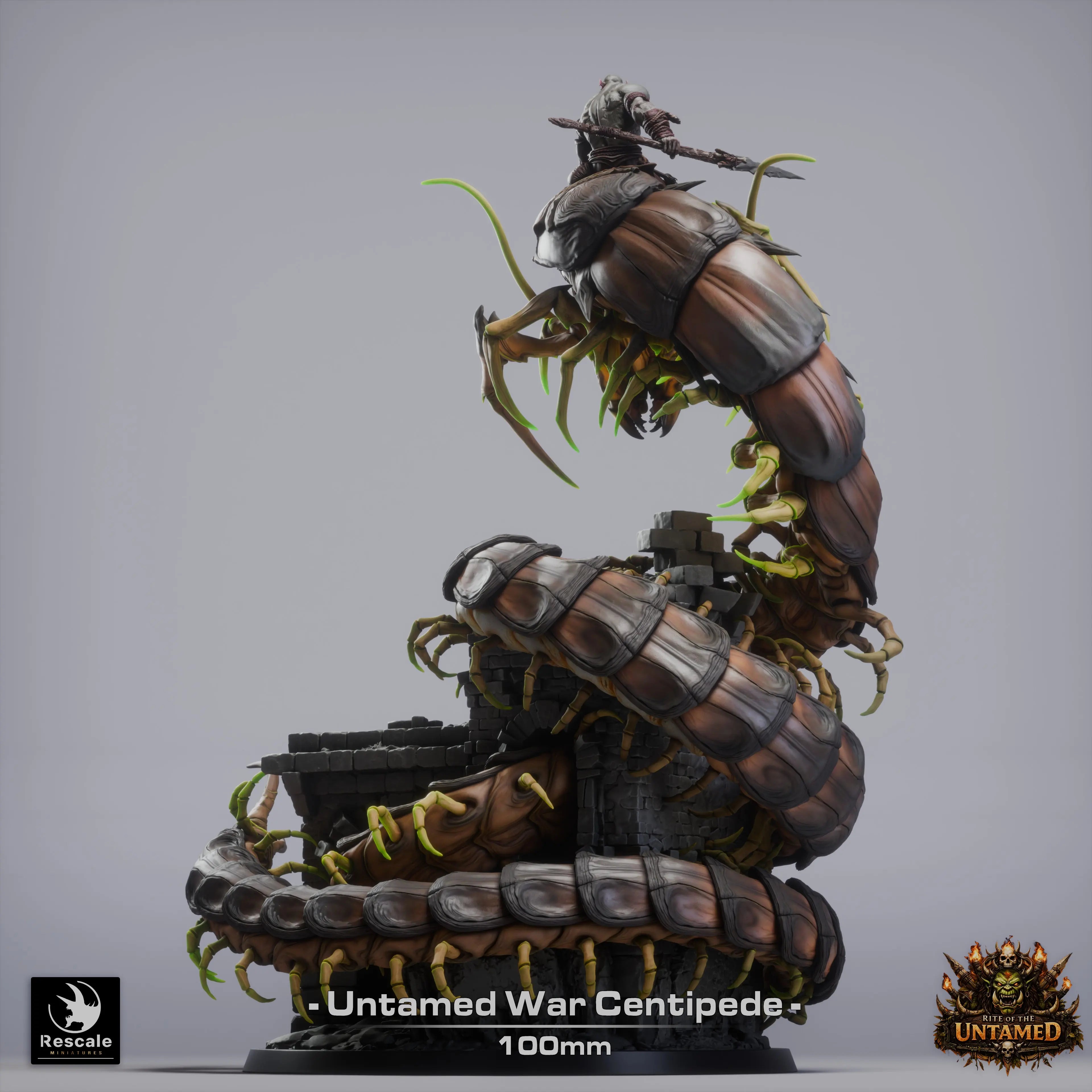 Fantasy War Centipede miniature by Qumi, detailed rescaled tabletop figure for fantasy wargaming and RPG adventures.