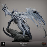 Rückansicht der Miniatur mit Details zu den Flügelmembranen und der aufgerichteten Pose des Drachen.