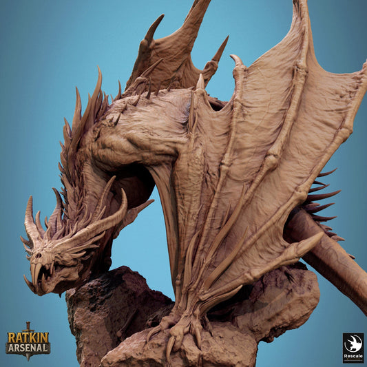 Fantasy Dragon Miniature Blind Crypt Wyrm Rescale Miniatures Quality Miniatures - Qumi Wargaming Mini Model Figure