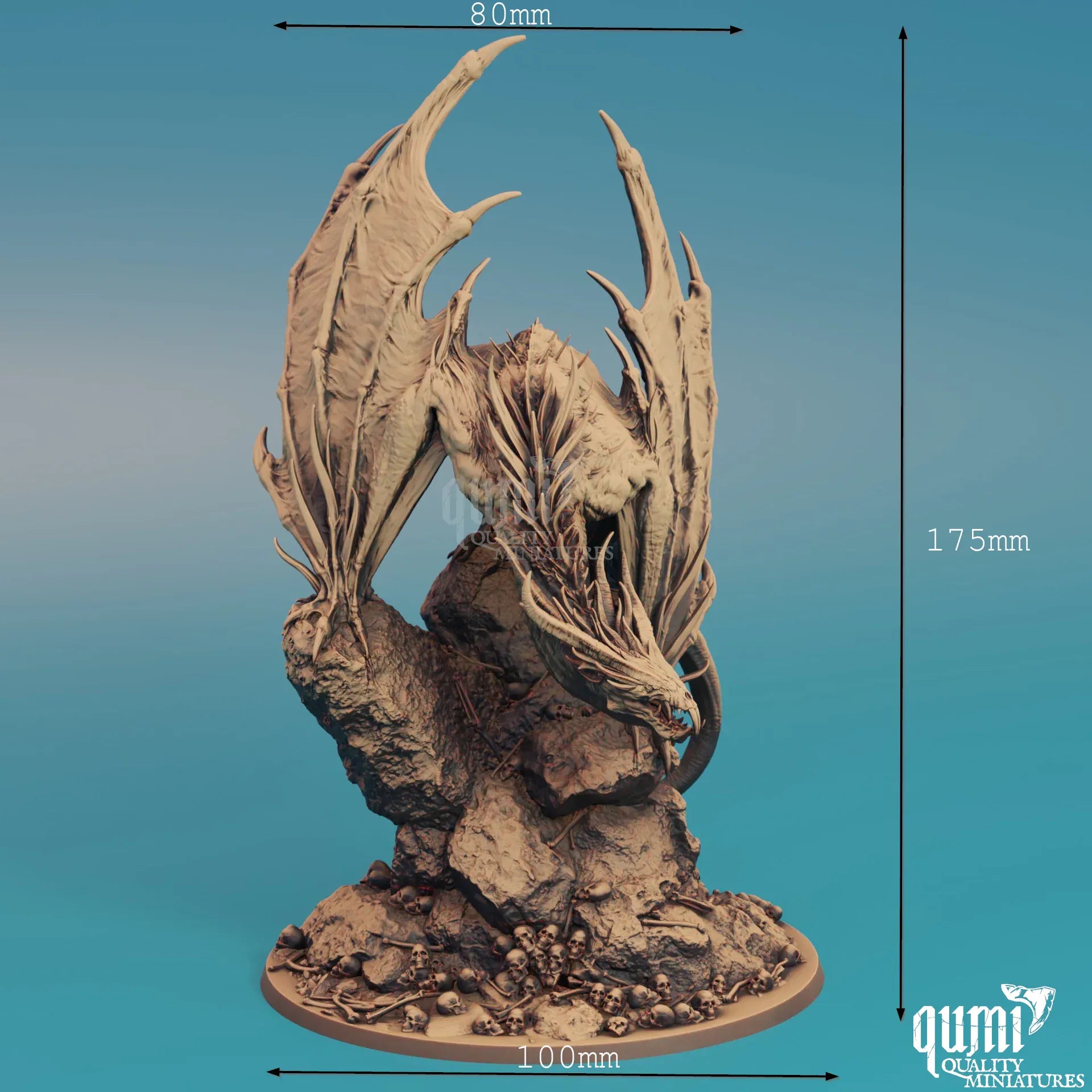 Fantasy Dragon Miniature Blind Crypt Wyrm Rescale Miniatures - Quality Miniatures - Qumi
