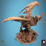 Dragon Chromatic Blue Dragon Tabletop Miniature by Qumi, 3D printed resin tabletop miniature for RPGs, wargaming and painting