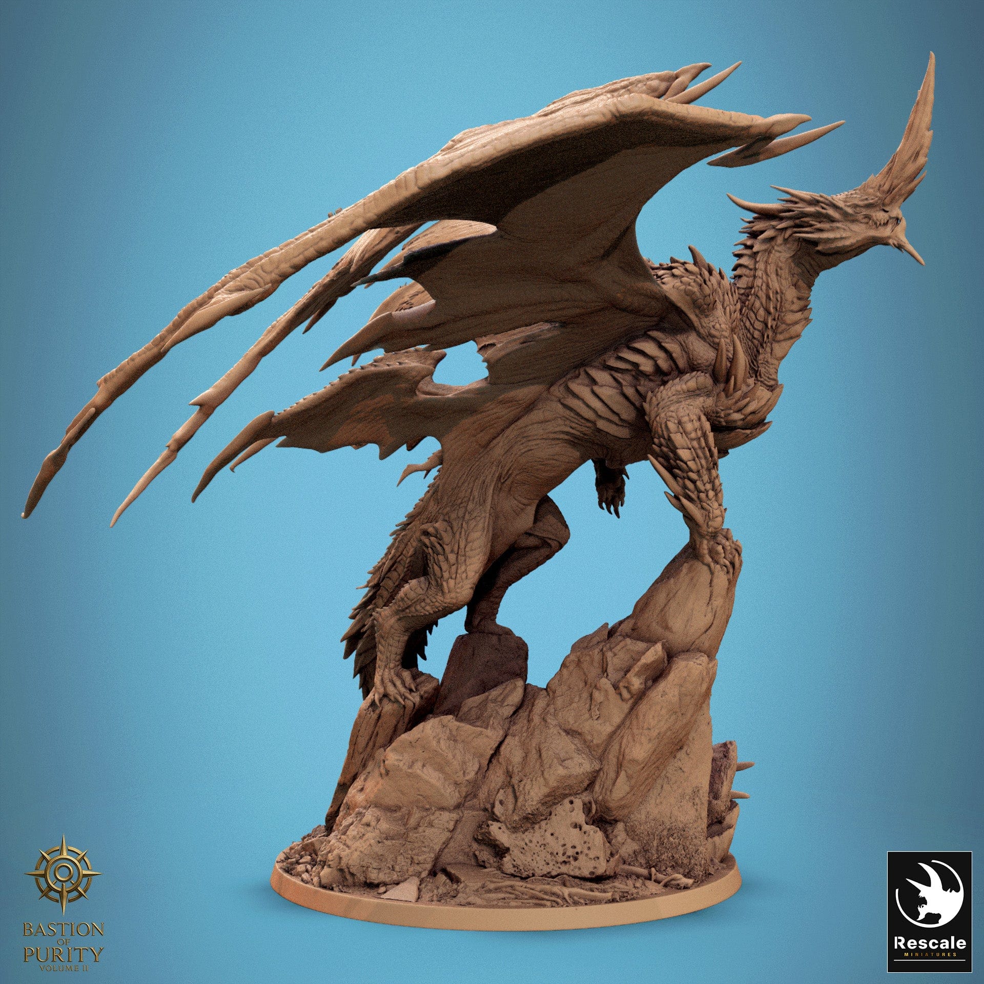 Fantasy Dragon Miniature Chromatic Blue Dragon Rescale Miniatures - Quality Miniatures - Qumi