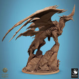 Dragon Chromatic Blue Dragon Tabletop Miniature by Qumi, 3D printed resin tabletop miniature for RPGs, wargaming and painting