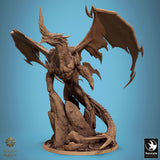 Dragon Chromatic Blue Dragon Tabletop Miniature by Qumi, 3D printed resin tabletop miniature for RPGs, wargaming and painting