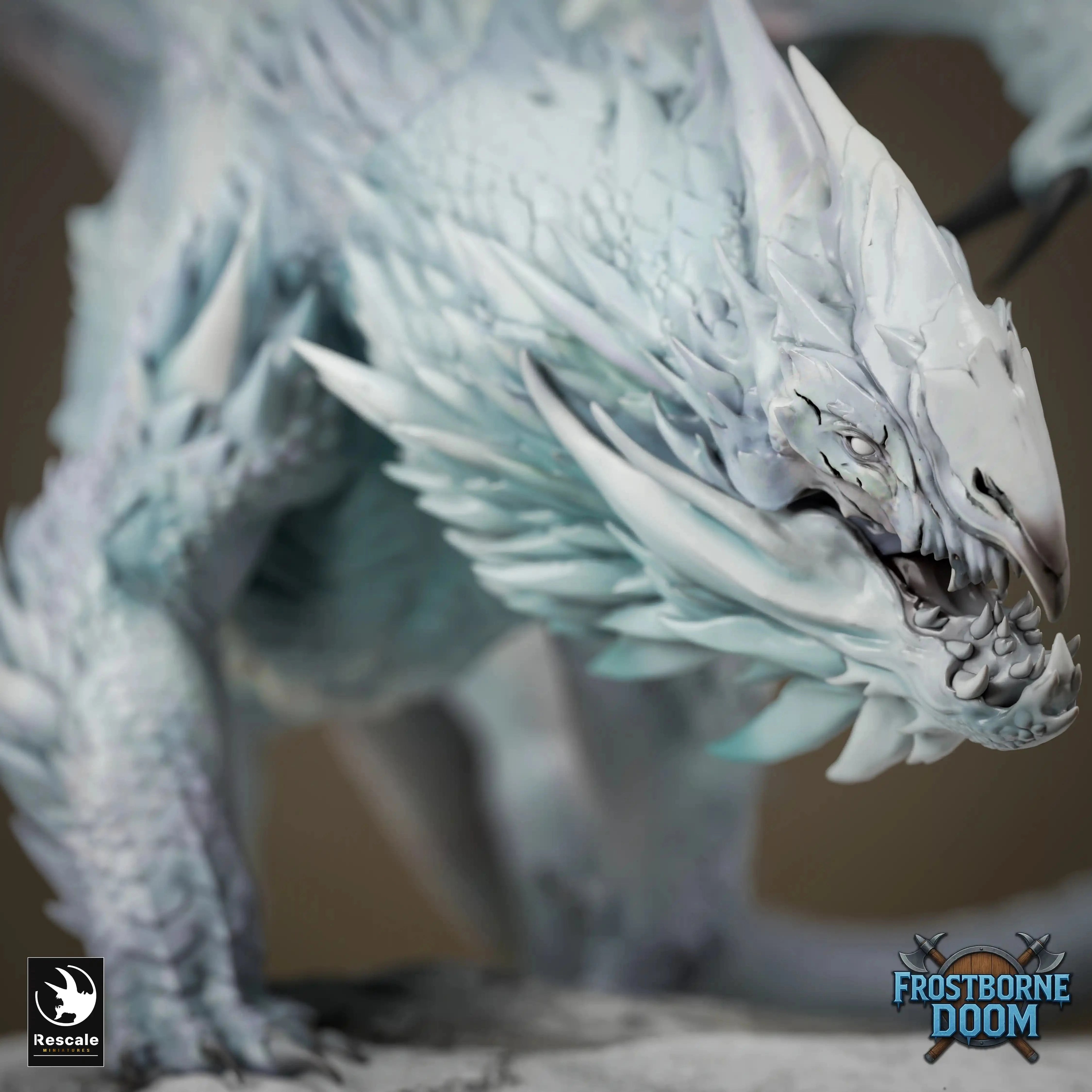 Fantasy Dragon Miniature Chromatic White Dragon Rescale Miniatures - Quality Miniatures - Qumi