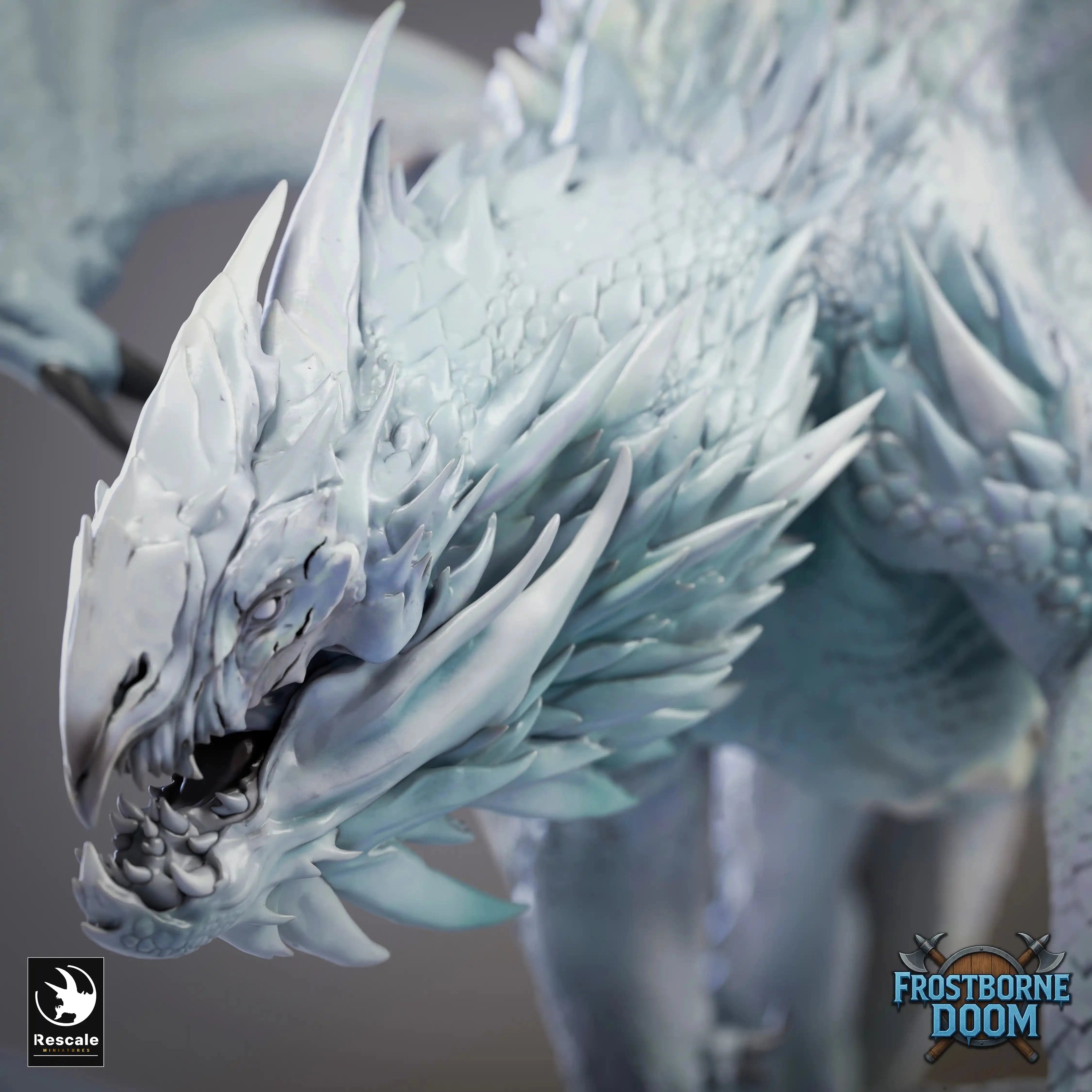 Fantasy Dragon Miniature Chromatic White Dragon Rescale Miniatures - Quality Miniatures - Qumi
