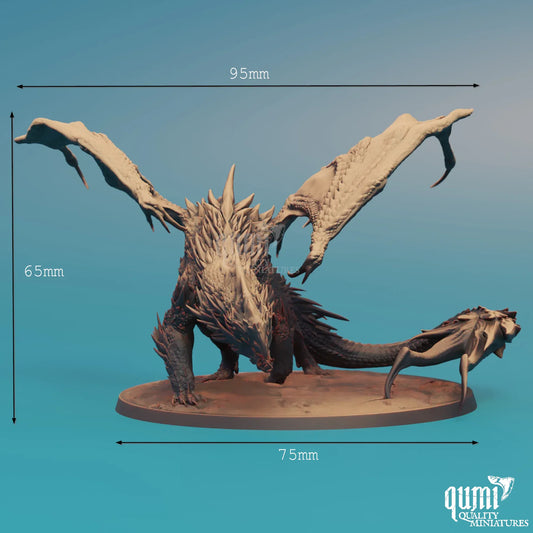 Fantasy Dragon Miniature Chromatic White Dragon Rescale Miniatures - Quality Miniatures - Qumi