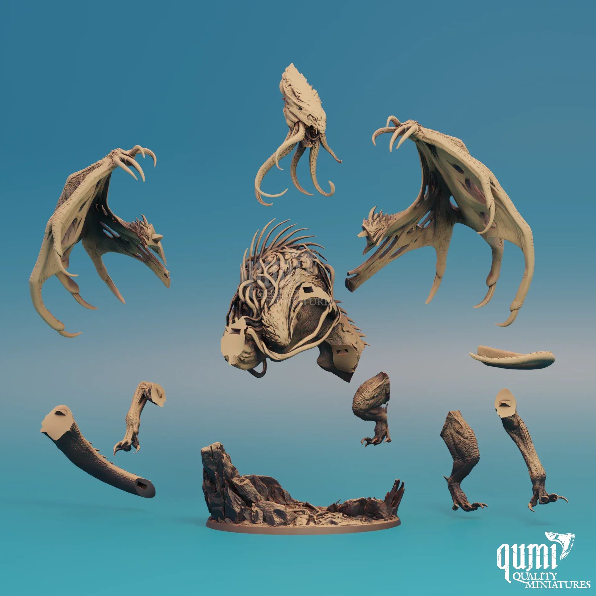 Fantasy Dragon miniature by Quality Miniatures, featuring an Elder Brain Dragon rescale for tabletop RPG gaming.