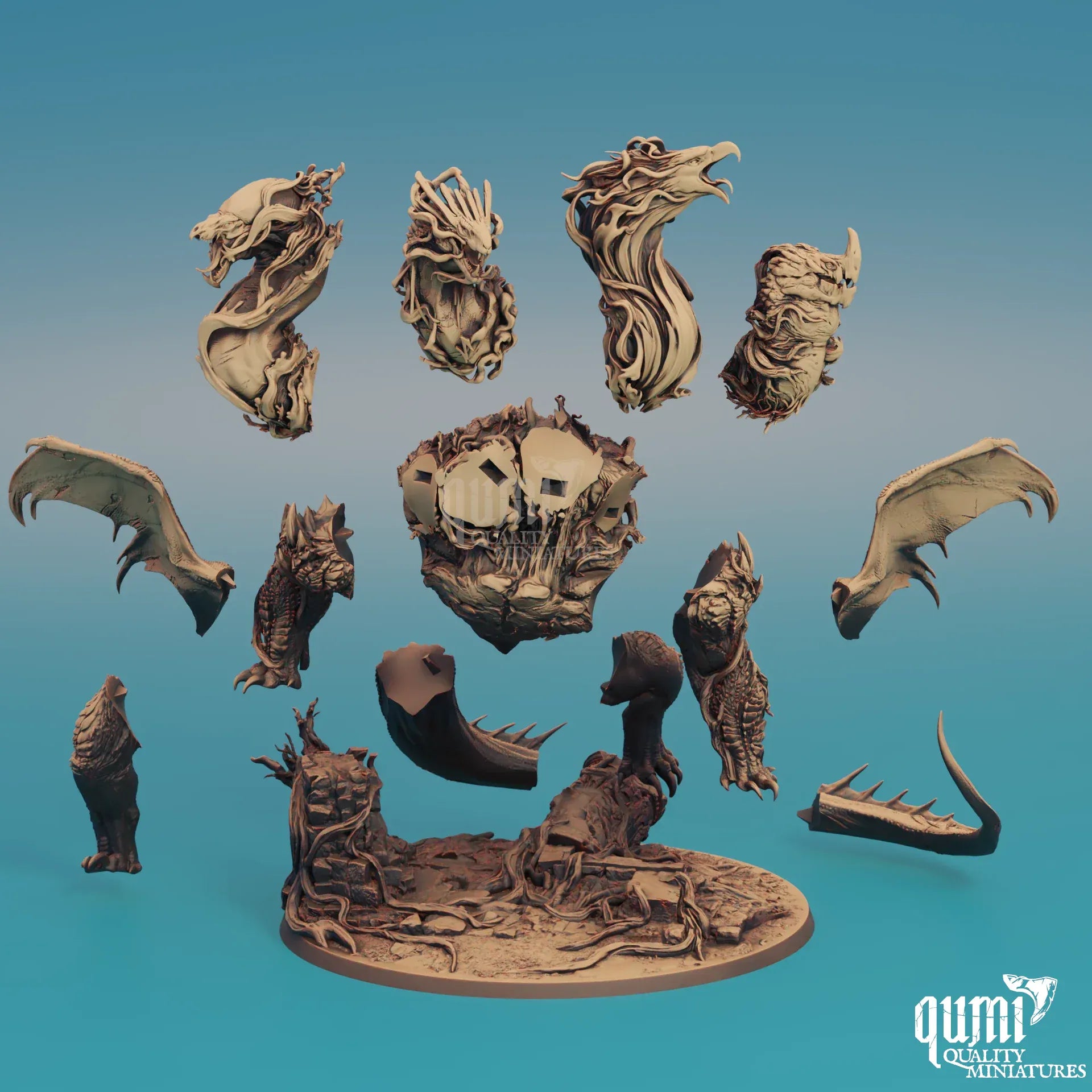 Fantasy Dragon Miniature Elemental Dragon Rescale Miniatures - Quality Miniatures - Qumi