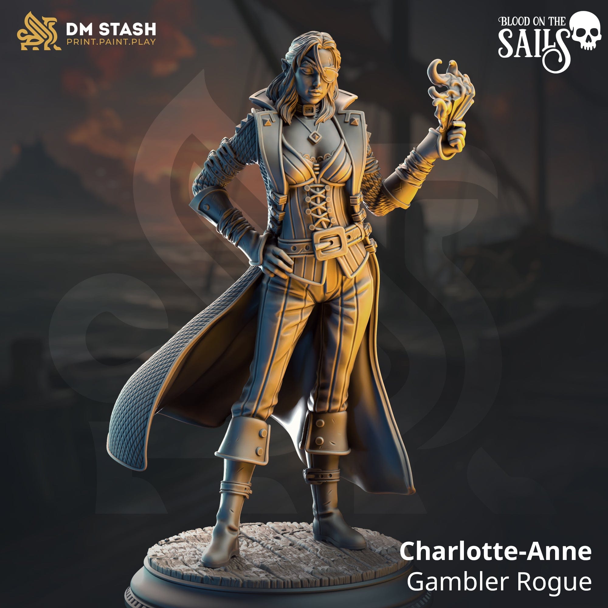 Fantasy Elf Rogue Charlotte-Anne 32mm 75mm DM Stash - Quality Miniatures - Qumi
