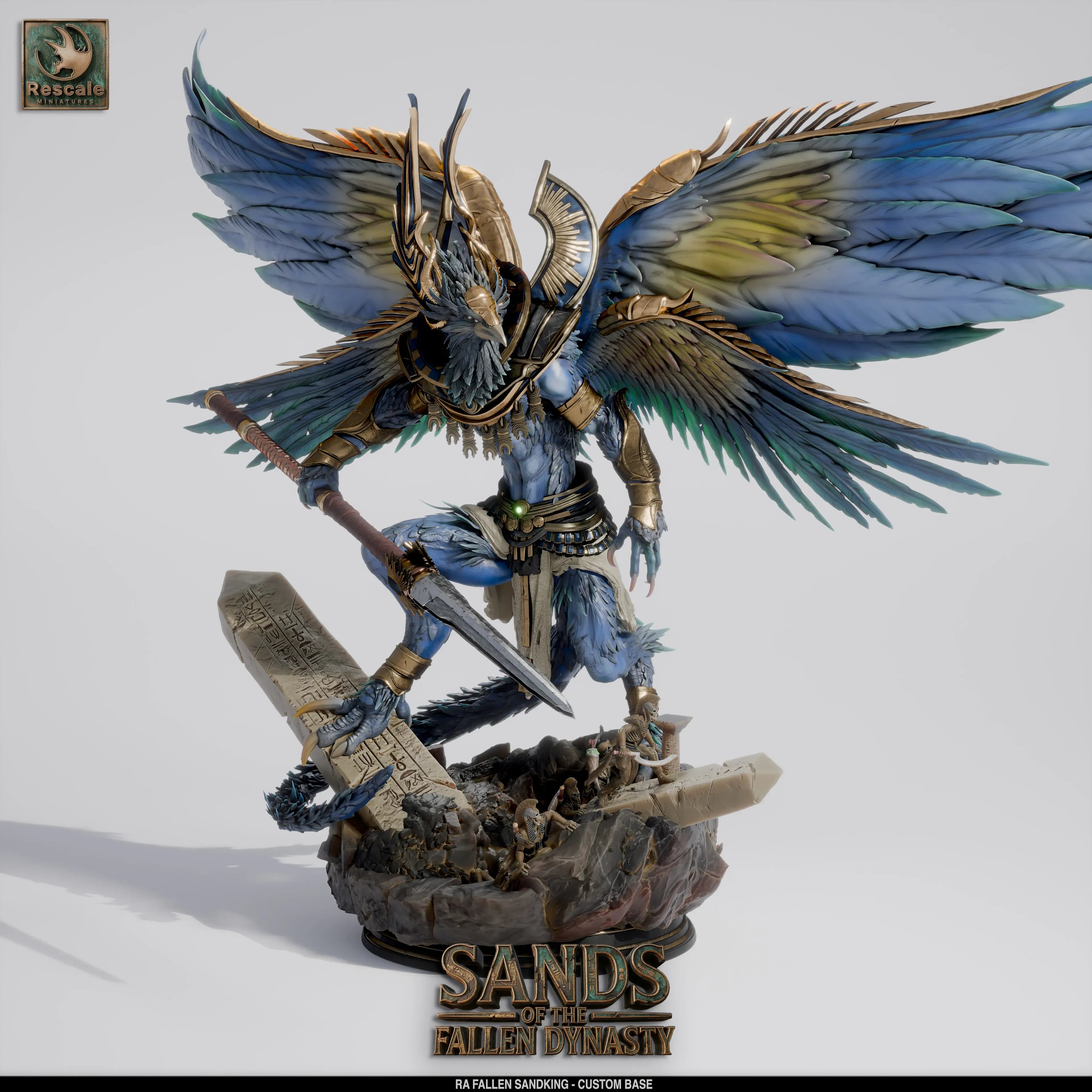 Fantasy Fallen Sandking creature miniature by Qumi, detailed resin-rescaled fantasy tabletop figure for wargaming and RPG.