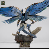 Rear view of the Fallen Sandking miniature highlighting the massive feathered wings and detailed tail texture.