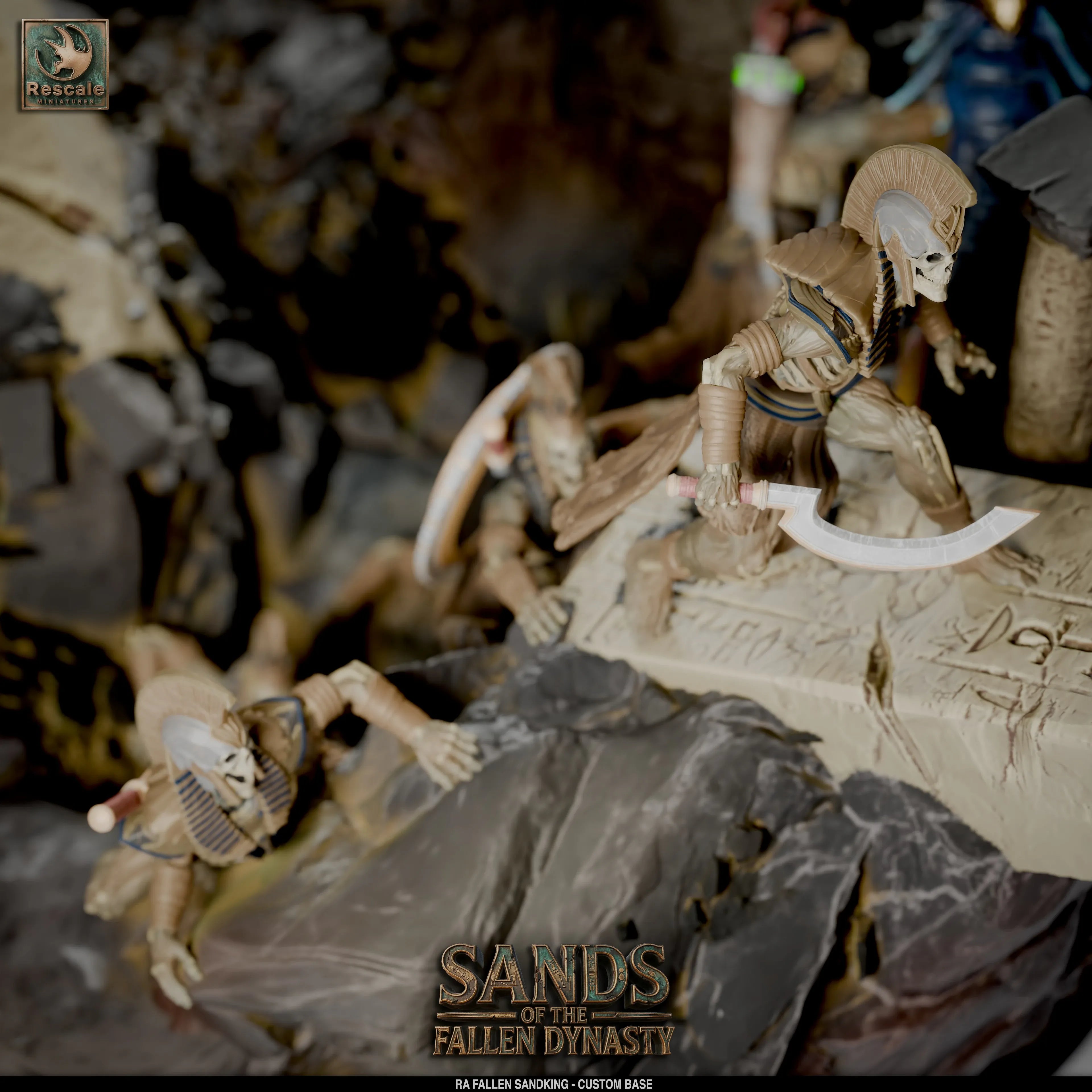 Fantasy Fallen Sandking Creature miniature from Qumi's Rescale Miniatures line, detailed tabletop fantasy wargaming figure.