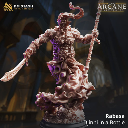 Humanoid Sword Fighter Tabletop Miniature - Rabasa by Qumi, 3D printed resin tabletop miniature for RPGs, wargaming and painting