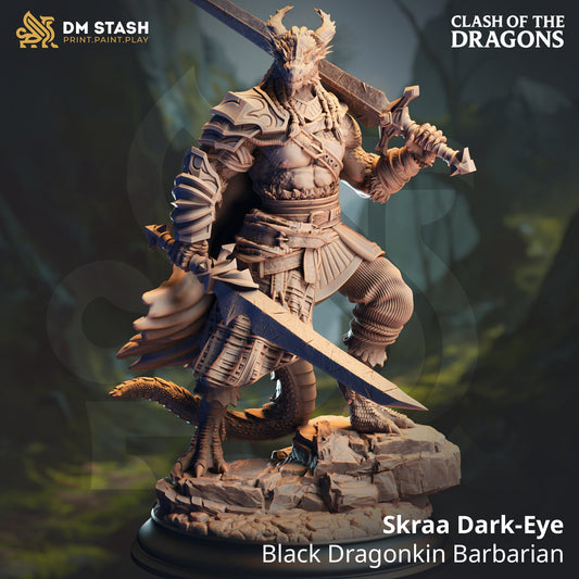 Fantasy Humanoid Barbarian Skraa 32mm 75mm DM Stash Quality Miniatures - Qumi Wargaming Mini Model Figure