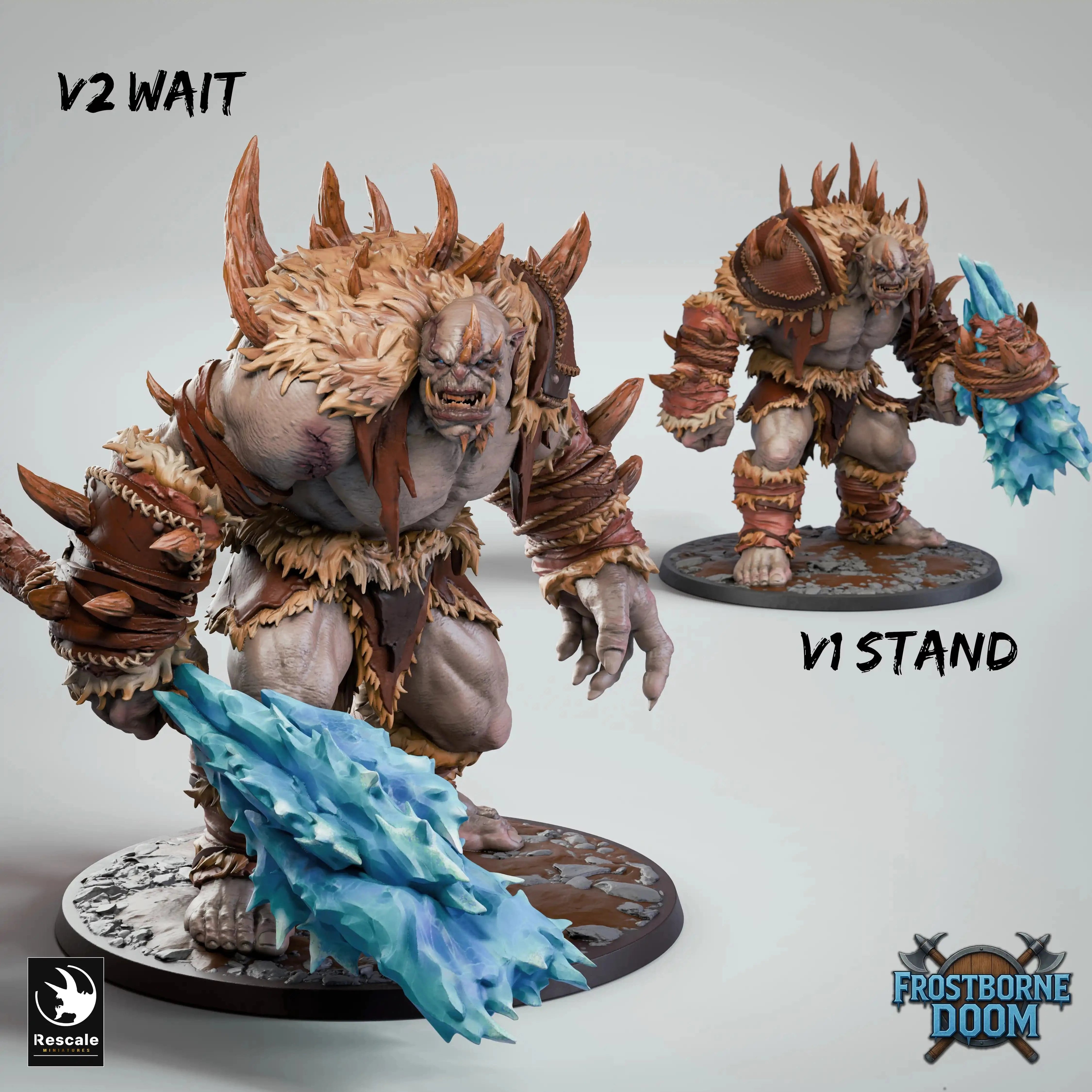 Fantasy Humanoid Blizzard Troll 32mm Rescale Miniatures - Quality Miniatures - Qumi