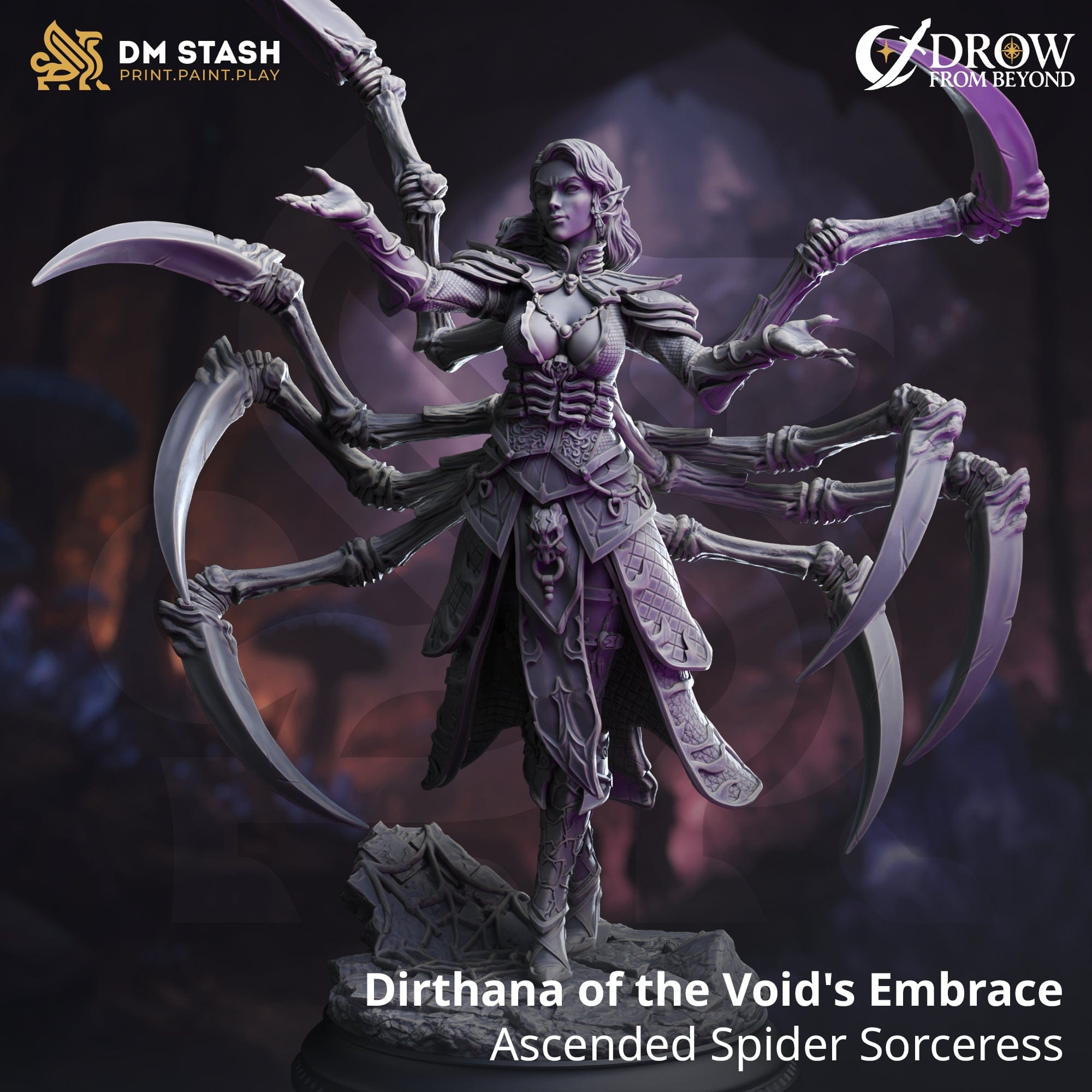Fantasy Humanoid Dirthana Spider Sorceress DM Stash Qumi - Quality Miniatures - Qumi