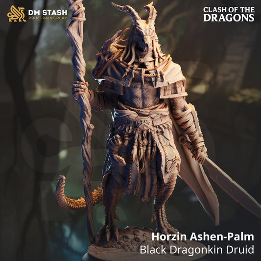 Fantasy Humanoid Druid Horzin 32mm 75mm DM Stash Quality Miniatures - Qumi Wargaming Mini Model Figure