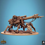 Full side profile of the heavy plasma cannon mounted on a multi-legged mechanical base.