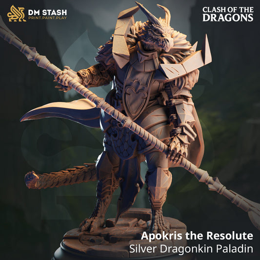 Fantasy Humanoid Miniature Apokris Paladin 32mm 75mm DM Stash Quality Miniatures - Qumi Wargaming Mini Model Figure