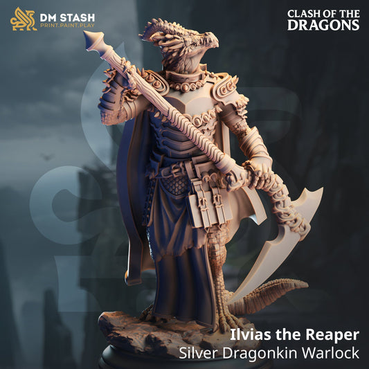 Fantasy Humanoid Warlock Ilvias 32mm 75mm DM Stash Quality Miniatures - Qumi Wargaming Mini Model Figure