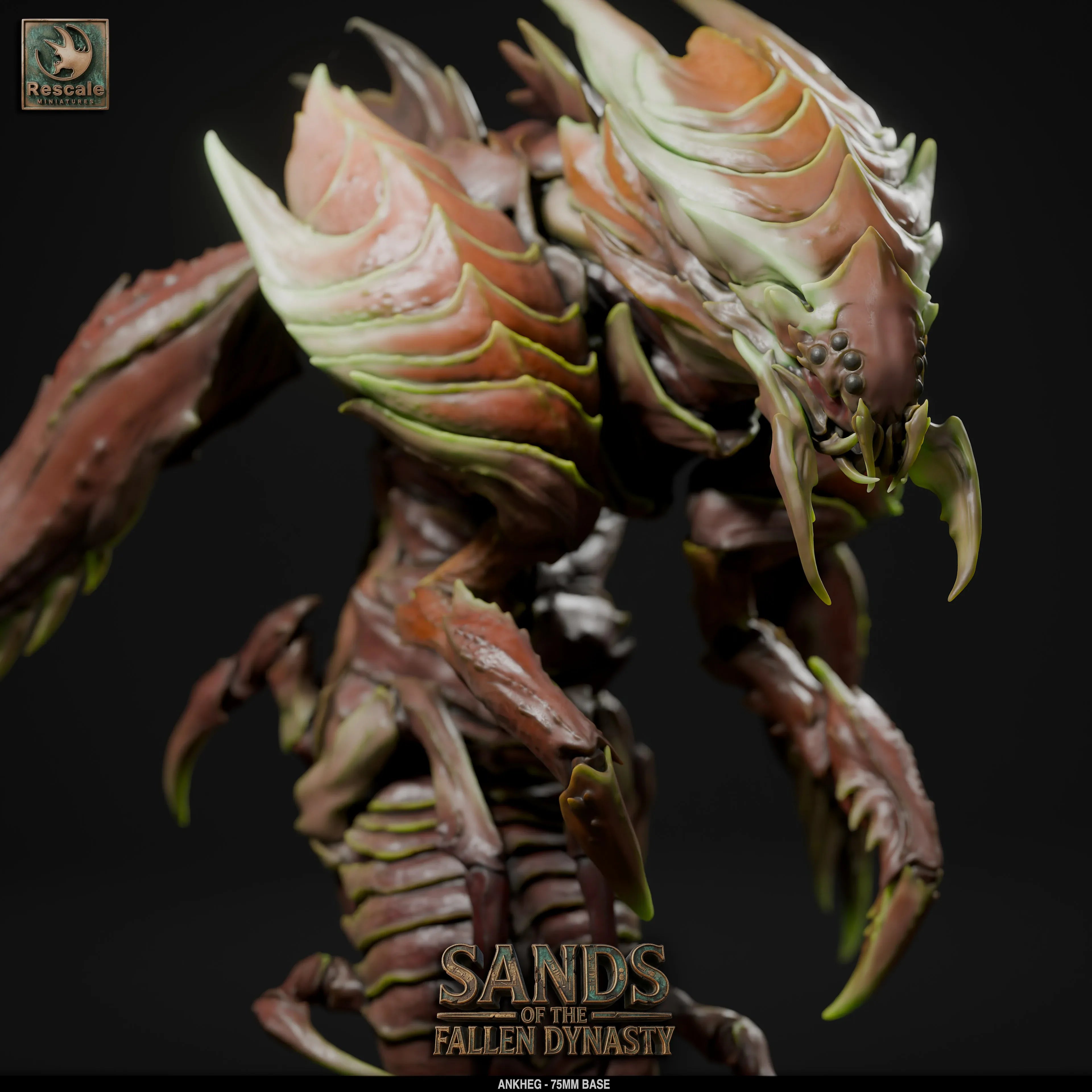 Rescaled fantasy insect Ankheg miniature by Qumi for tabletop RPG and wargaming, detailed insect creature figure.