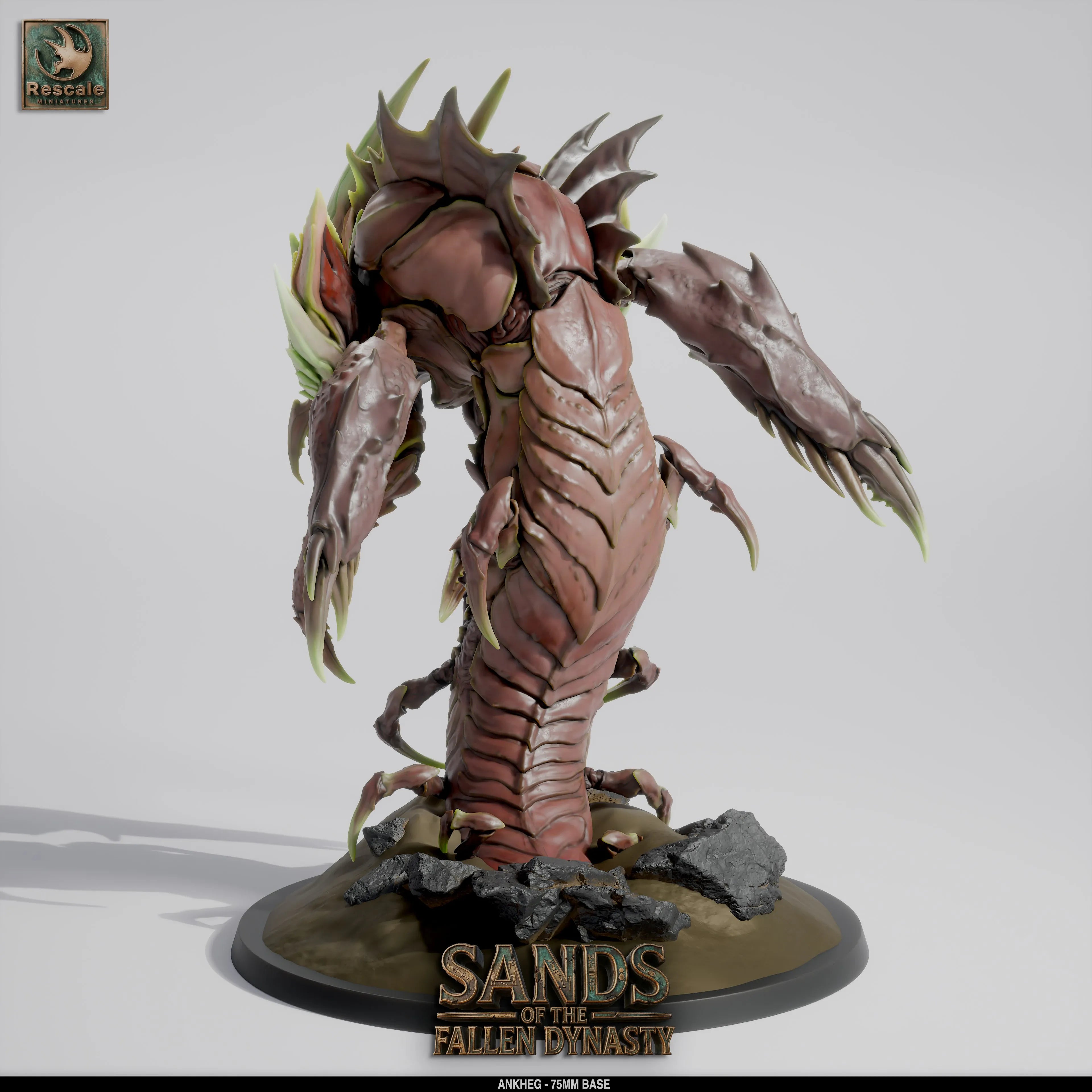 Fantasy Ankheg insect creature miniature by Qumi, detailed rescale mini for tabletop RPG and wargaming.