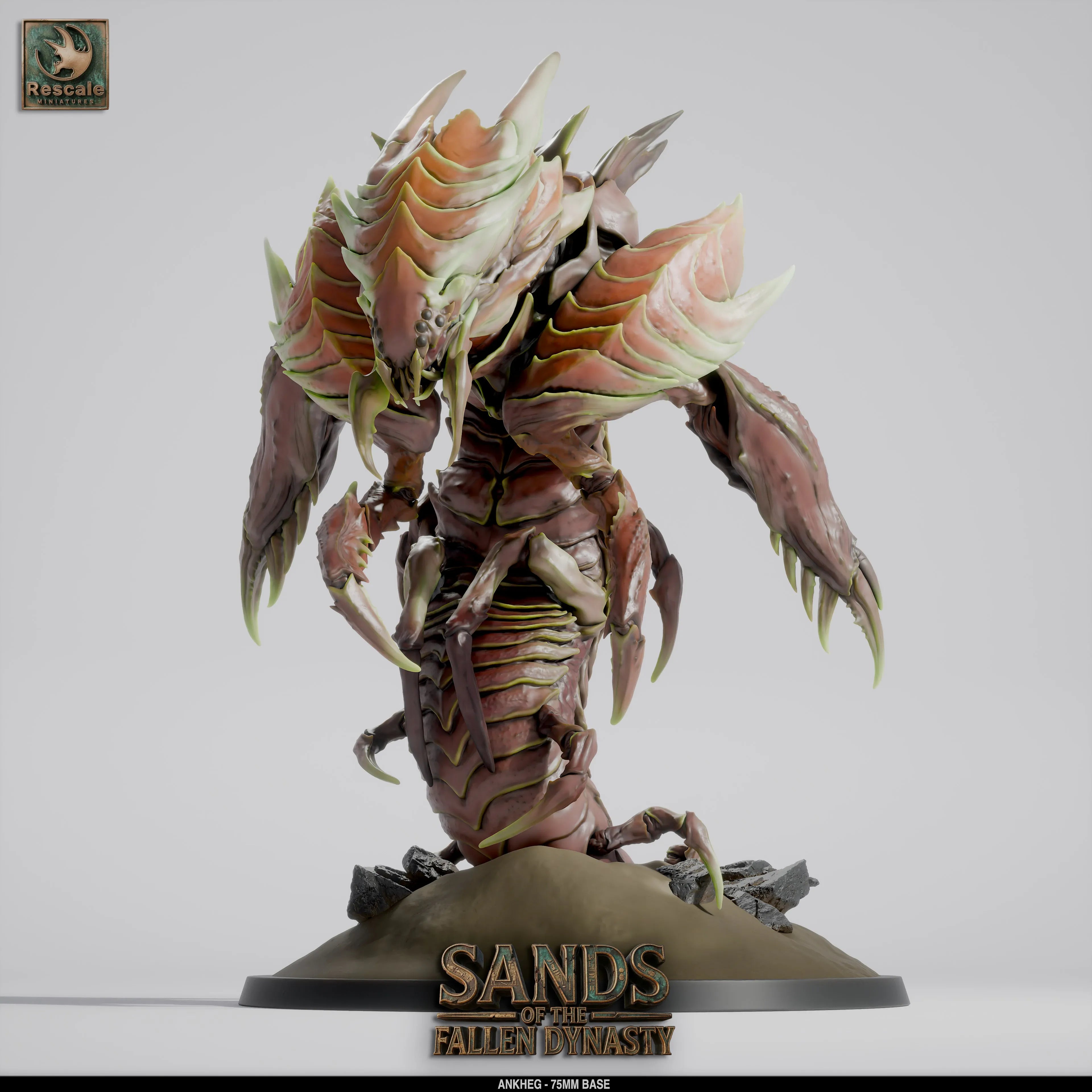 Fantasy Ankheg insect creature miniature by Qumi, detailed rescale mini for tabletop RPGs and wargaming.