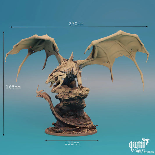Fantasy Miniature Black Elder Dragon Qumi Rescale Miniatures - Quality Miniatures - Qumi