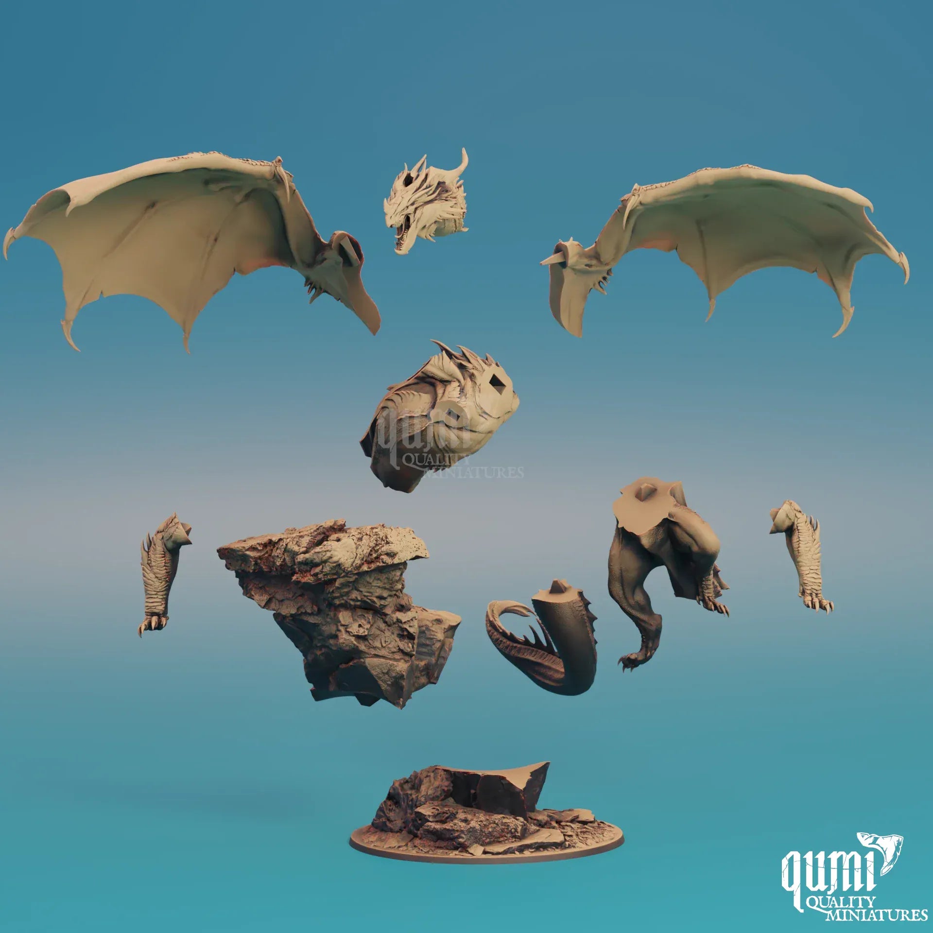 Fantasy Miniature Time Dragon Qumi Rescale Miniatures - Quality Miniatures - Qumi