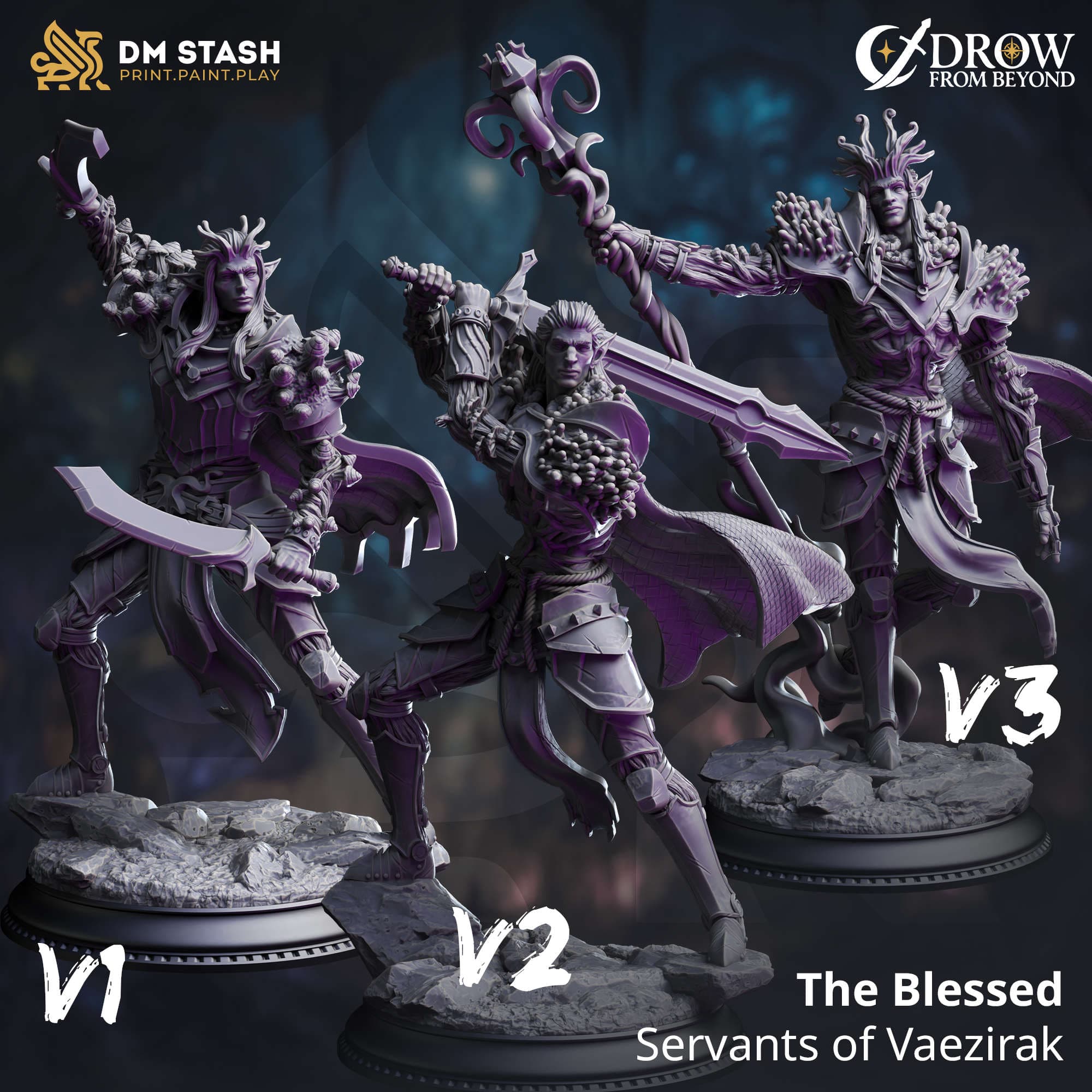 Fantasy Monster Blessed Servants of Vaezirak 32mm 75mm DM Stash - Quality Miniatures - Qumi