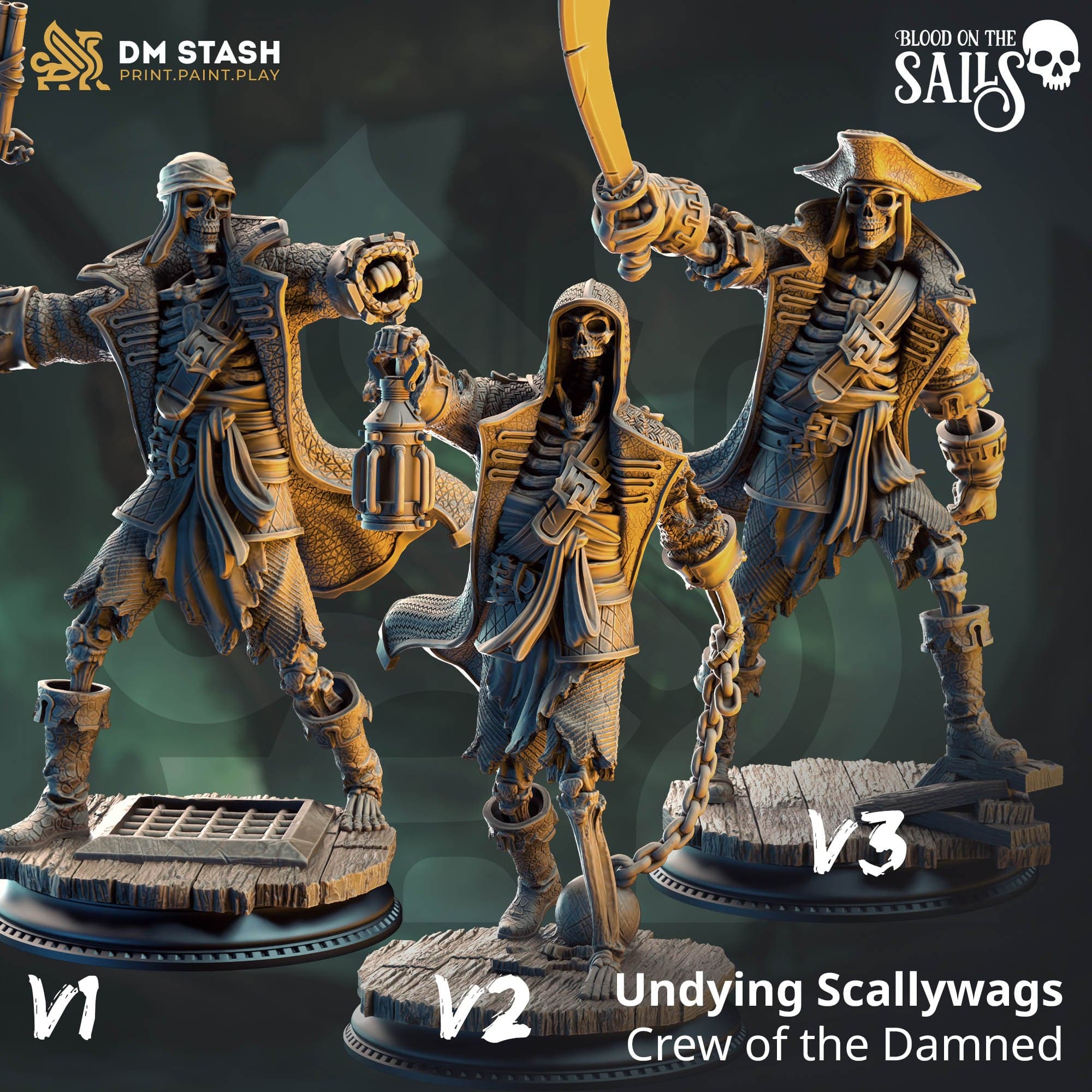 Fantasy Monster Undying Scallywags 32mm 75mm DM Stash - Quality Miniatures - Qumi