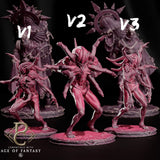 Drei groteske mutierte Psyche-Aberrants in verschiedenen Posen mit detaillierten Resin-Texturen und Display-Bases