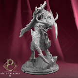 Side profile view of the Berserker Blood Demon figurine showing the creature's hunched pose and wing structure