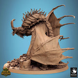 Rückansicht des Pestilent Wyvern Drachen mit Fokus auf die detaillierte Flügelstruktur.