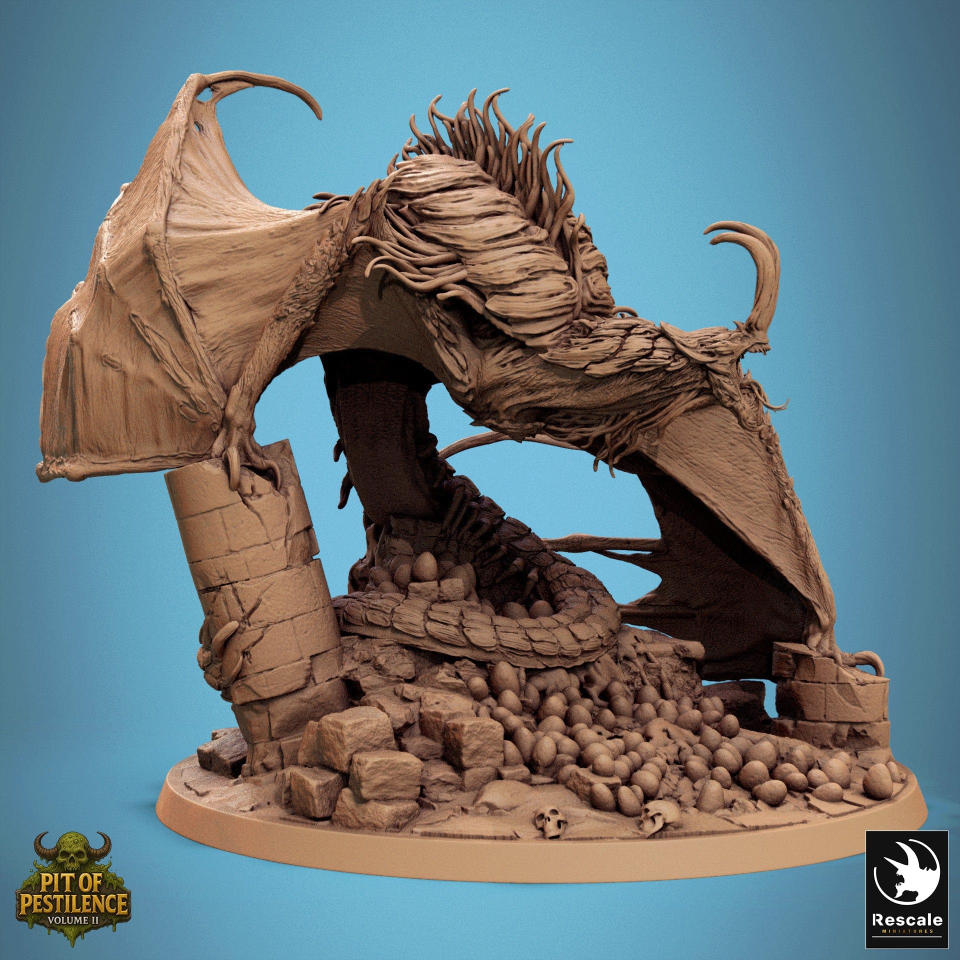 Fantasy Tabletop Dragon Pestilent Wyvern Rescale Miniatures - Quality Miniatures - Qumi