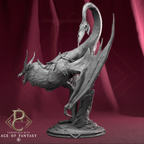 Back profile perspective of the armored fighter mounted on the skyrend creature