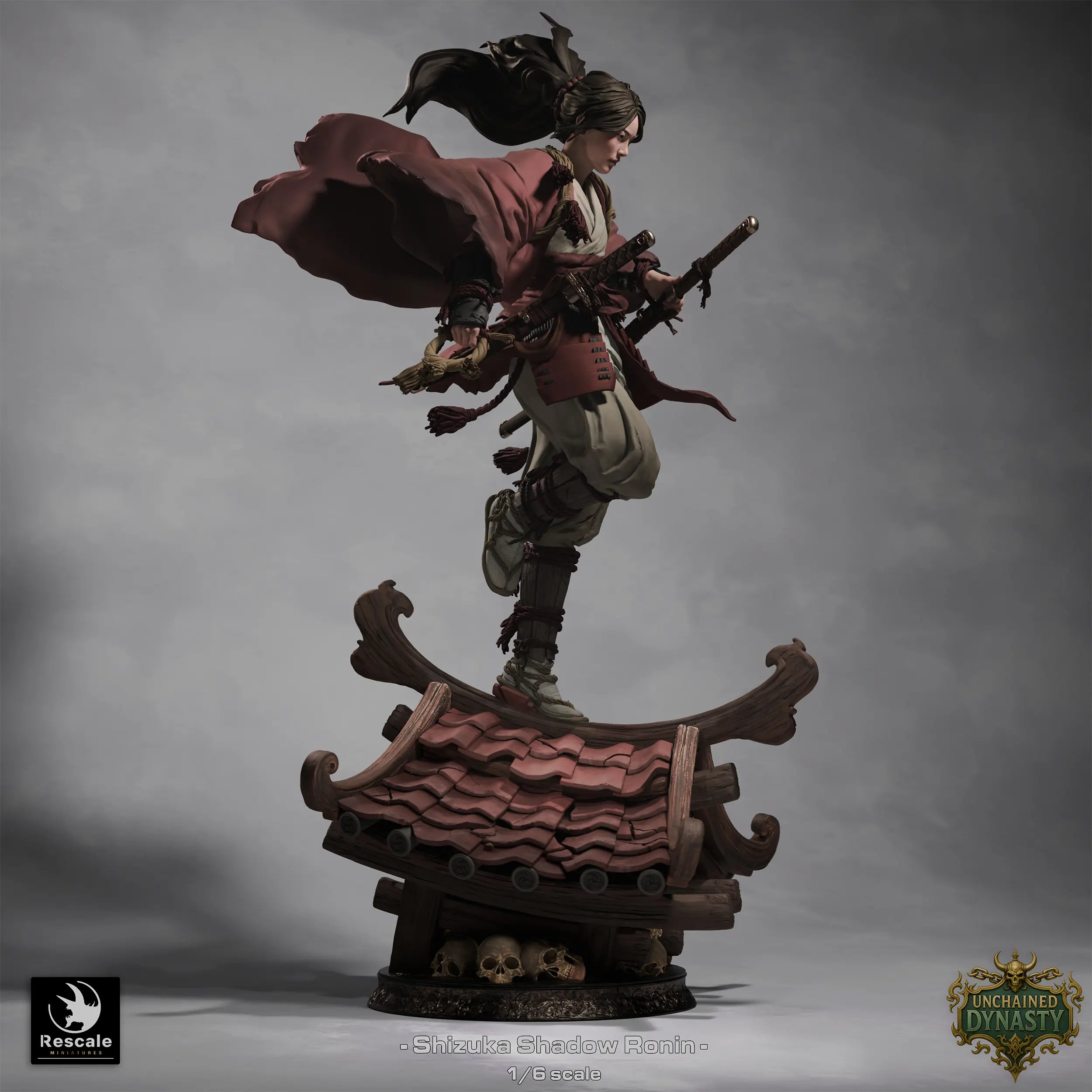 Fantasy tabletop rogue miniature of Shizuka Shadow XL from Quality Miniatures, ideal for RPG and wargaming.