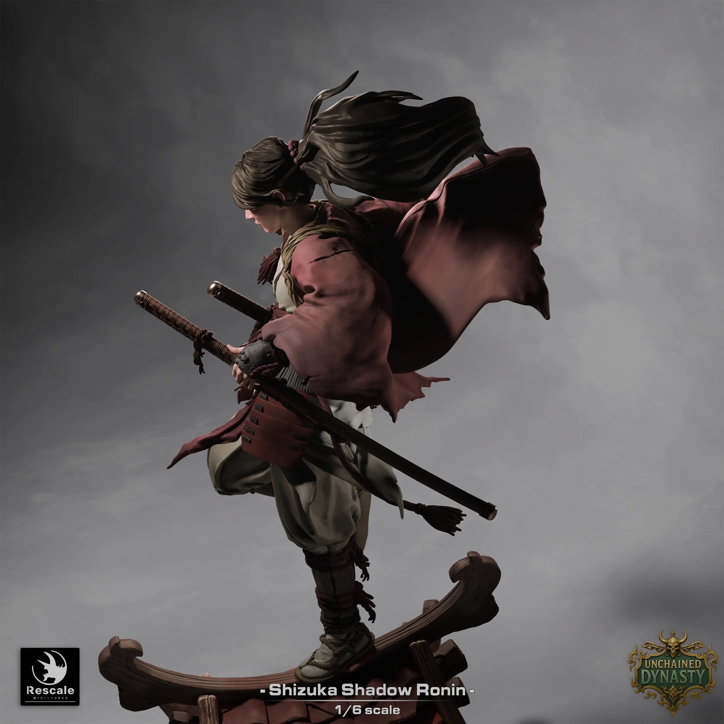 Fantasy tabletop rogue miniature of Shizuka Shadow XL by Quality Miniatures, perfect for RPG and wargaming displays.