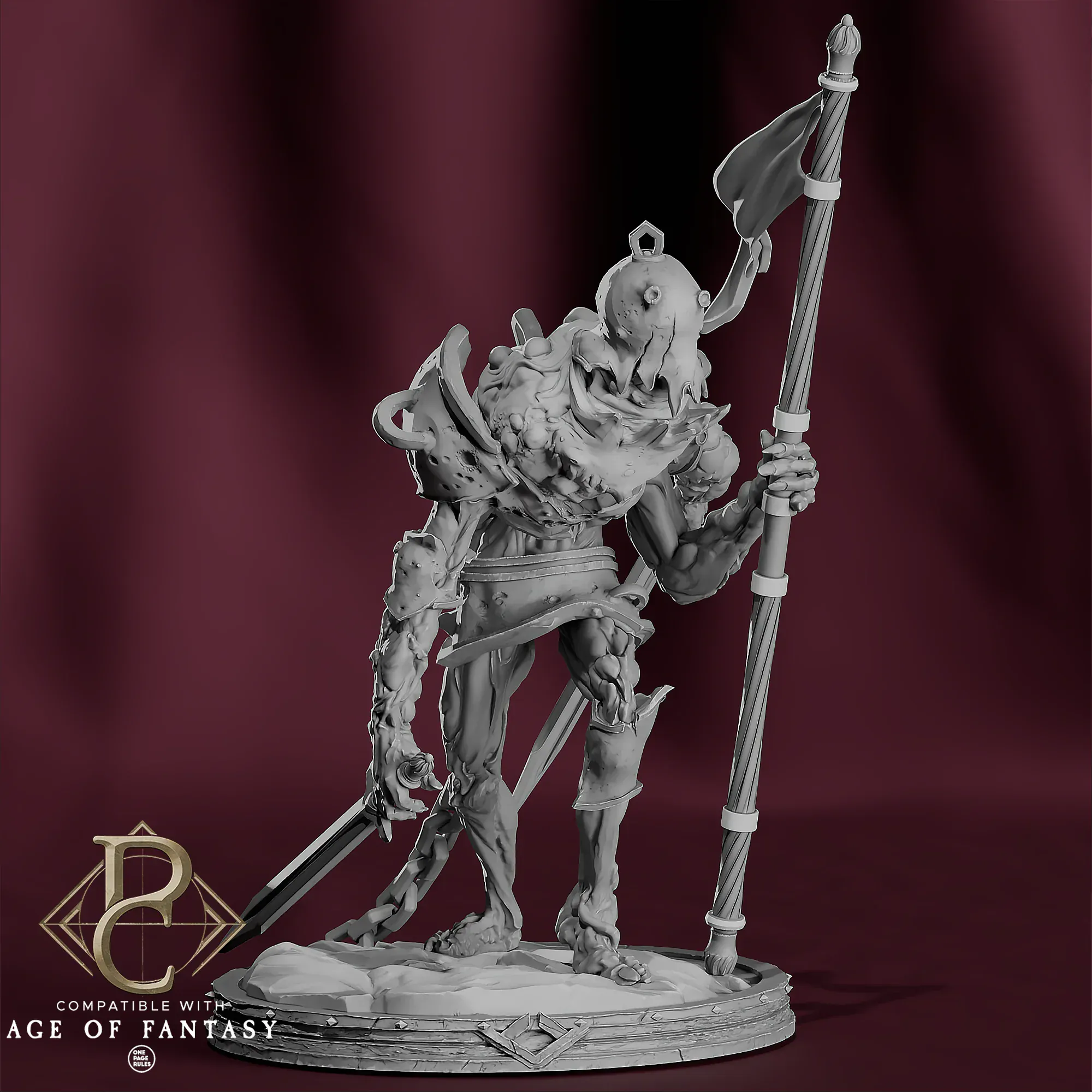 Fantasy Undead Mini Chainbound Exemplar Parasite Collectibles - Quality Miniatures - Qumi