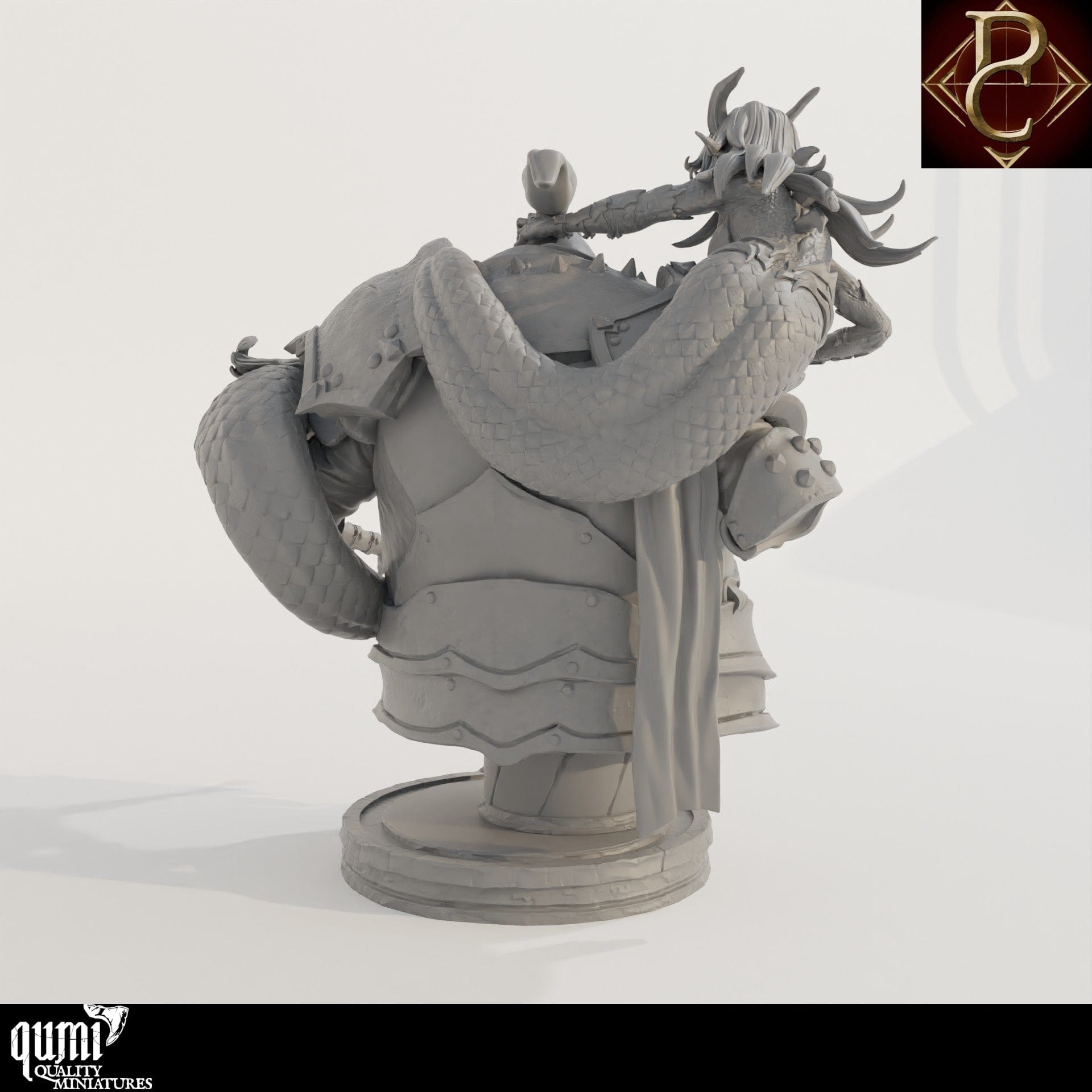 Fathon and the Scylas Bust - 75mm 110mm Qumi - Parasite Collectibles Quality Miniatures - Qumi Wargaming Mini Model Figure