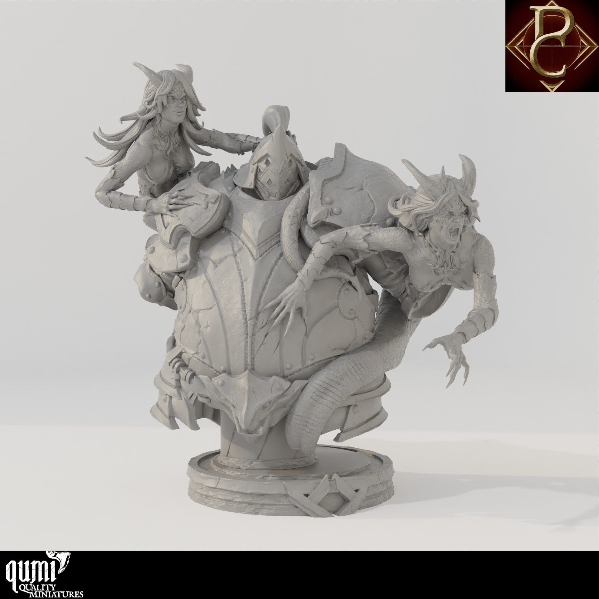 Fathon and the Scylas Bust - 75mm 110mm Qumi - Parasite Collectibles Quality Miniatures - Qumi Wargaming Mini Model Figure