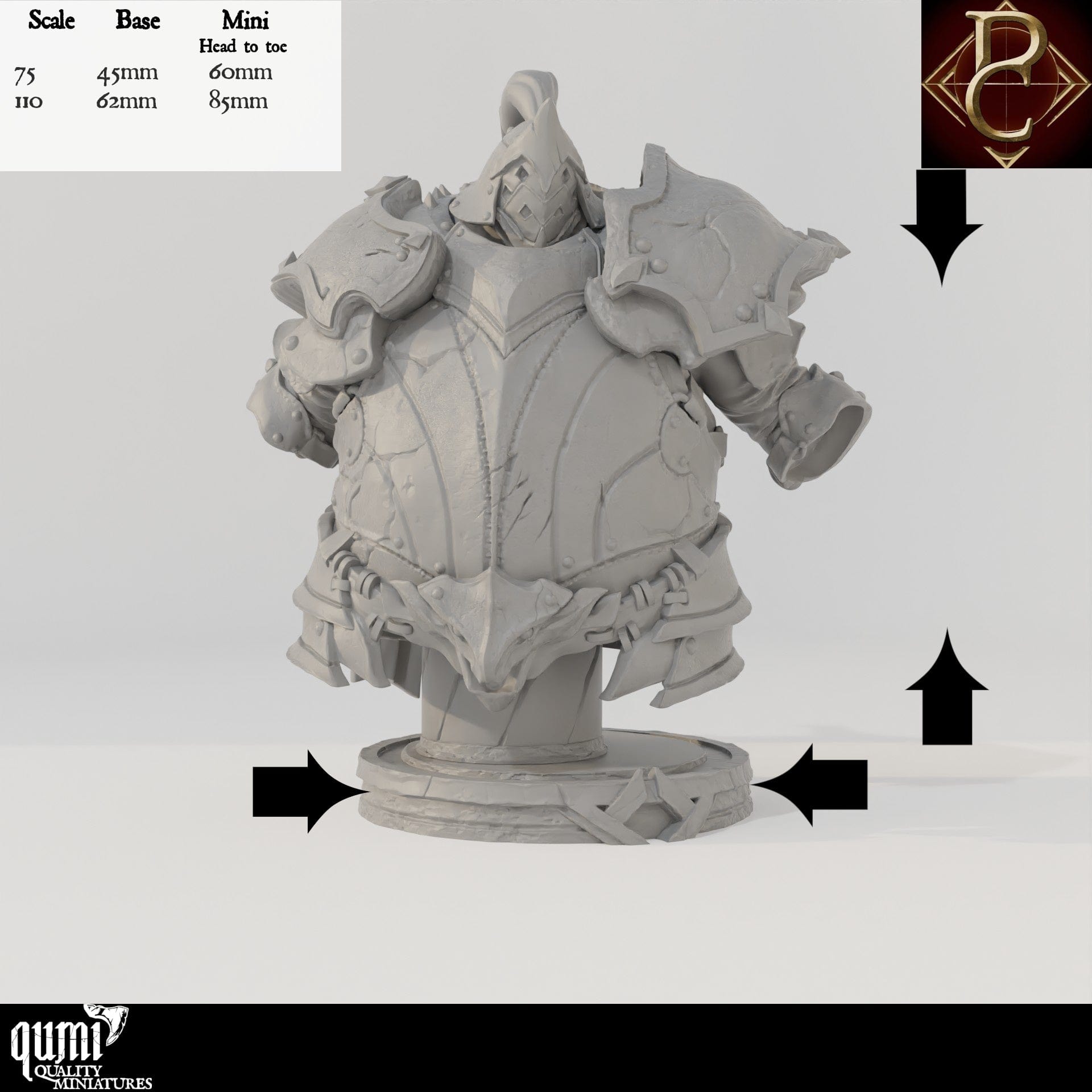 Fathon Bust - 75mm 110mm Qumi - Parasite Collectibles Quality Miniatures - Qumi Wargaming Mini Model Figure