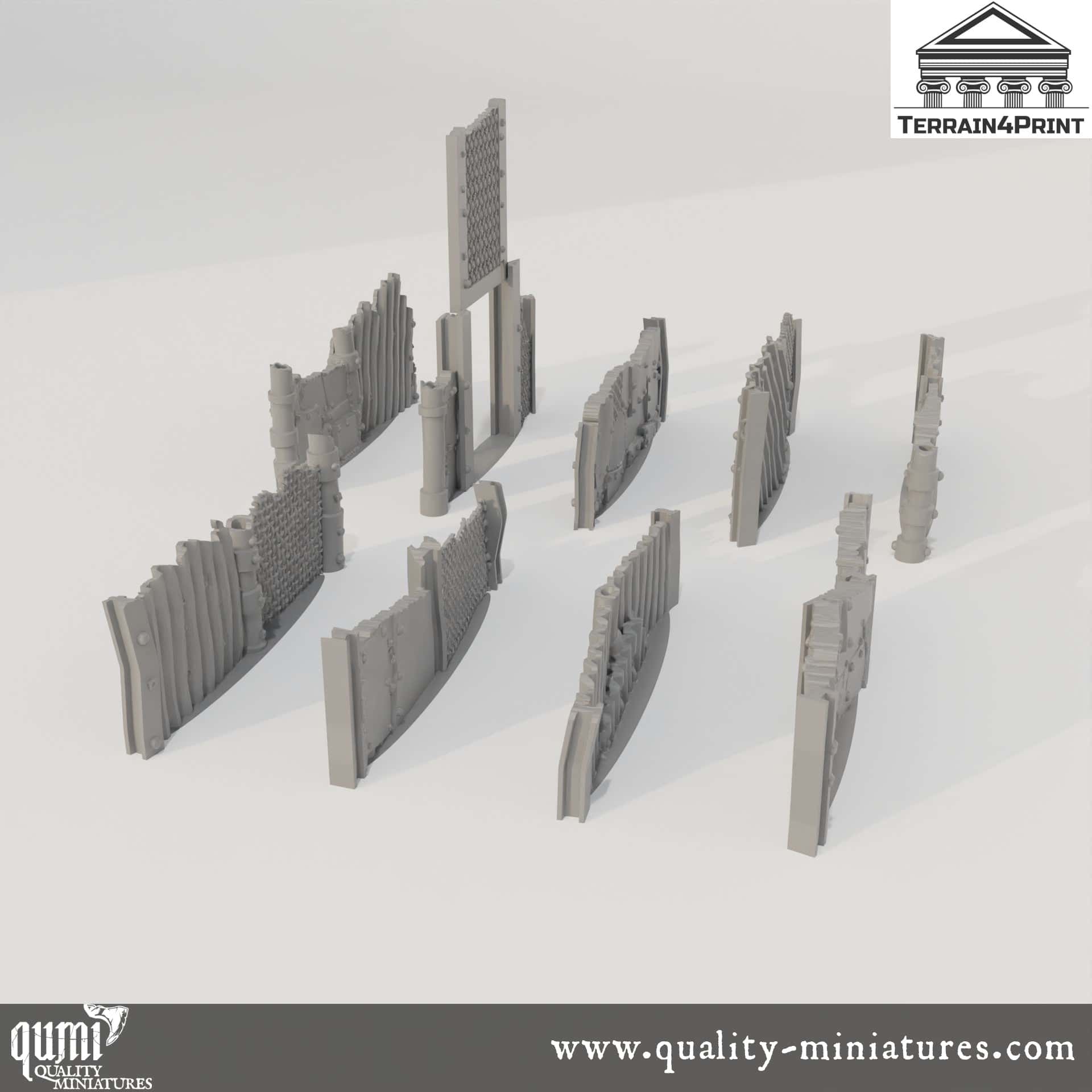 Fences - Rivet City - Resin Print - Tabletop RPG Terrain - Terrain4Print - Qumi Quality Miniatures - Qumi Wargaming Mini Model Figure