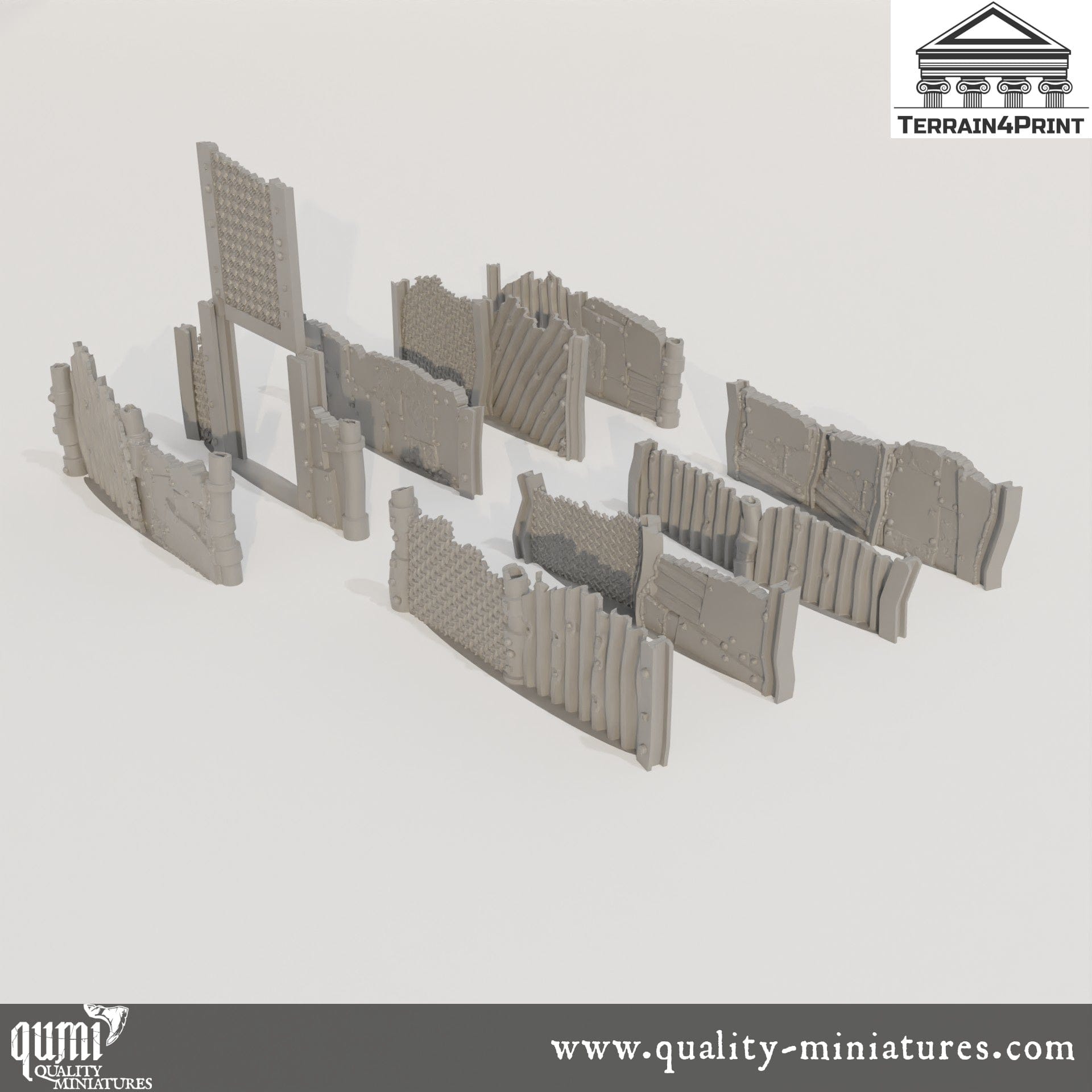 Fences - Rivet City - Resin Print - Tabletop RPG Terrain - Terrain4Print - Qumi Quality Miniatures - Qumi Wargaming Mini Model Figure