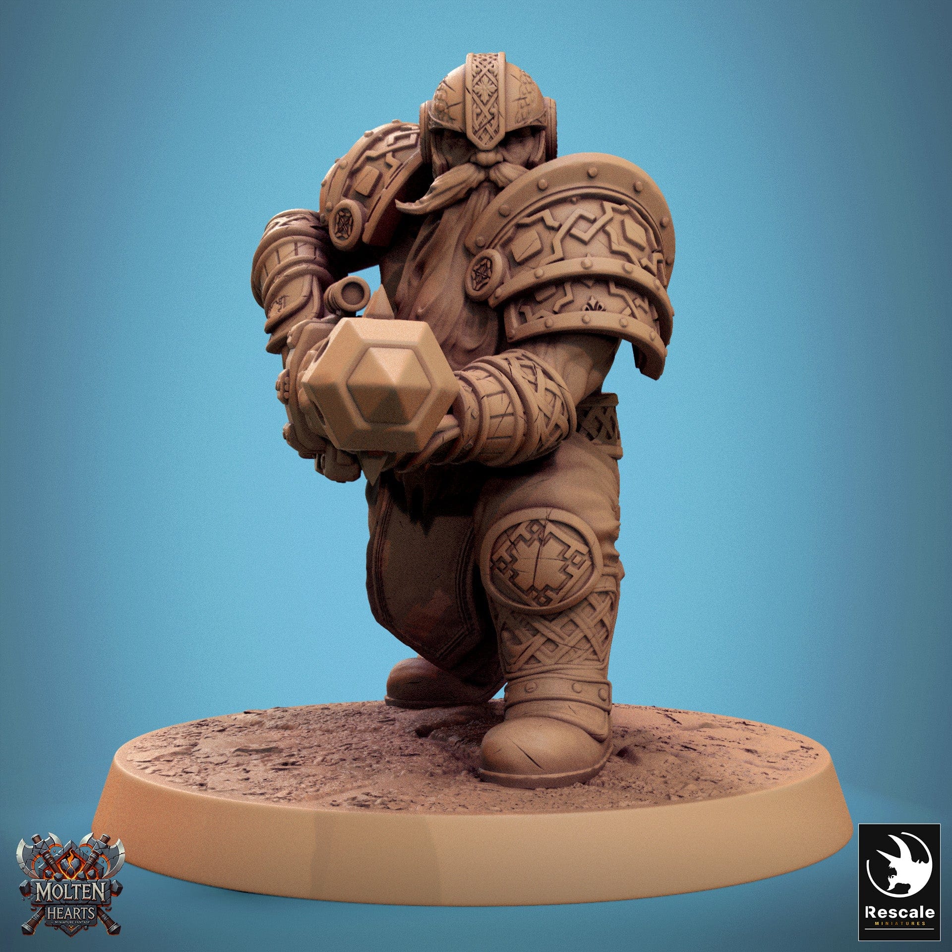 Tabletop RPG Miniature Dwarf Warrior - 32mm Qumi Rescale Miniatures Flamethrower Shoot Quality Miniatures - Qumi Wargaming Mini Model Figure