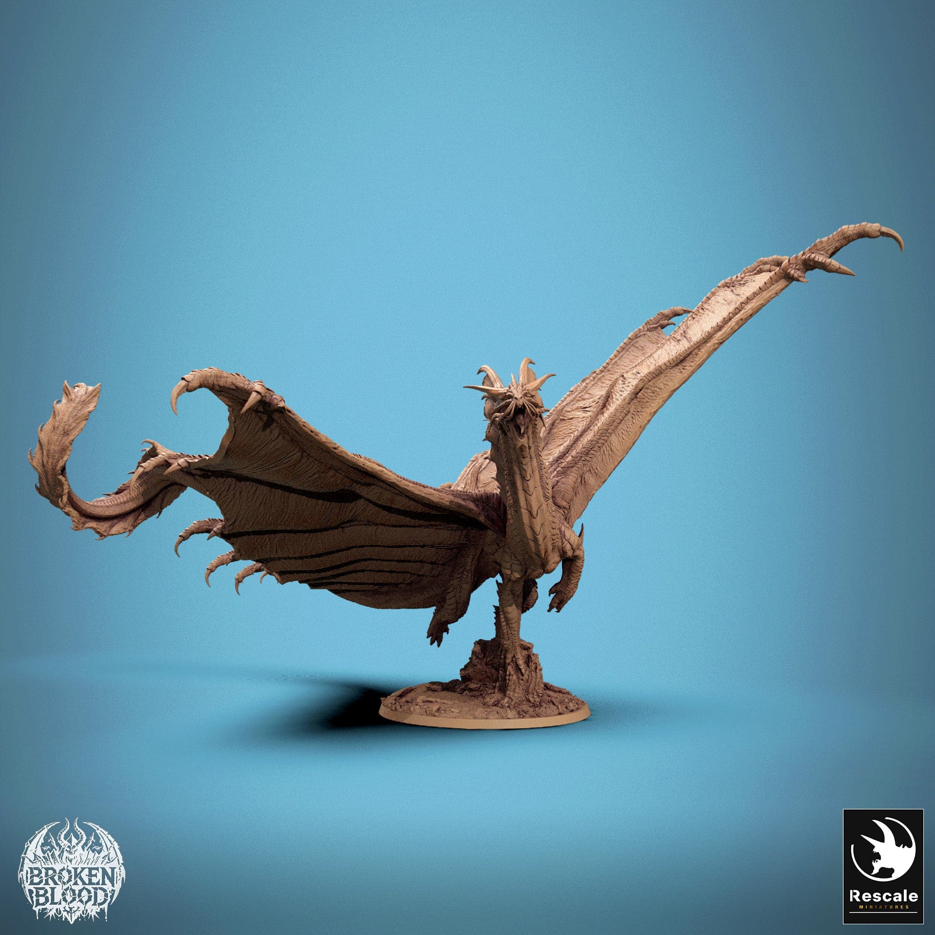Tabletop RPG Miniature Legendary Metallic Gold Dragon 32mm Qumi Rescale Miniatures Fly Quality Miniatures - Qumi Wargaming Mini Model Figure